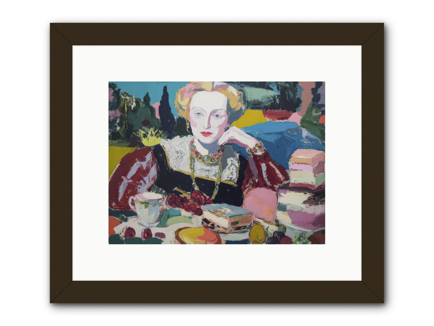Table of Temptations -- Framed Print - Black 12x9