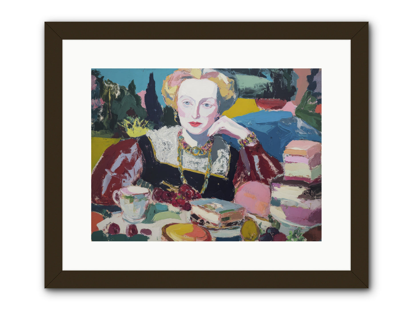 Table of Temptations -- Framed Print - Black 16x12