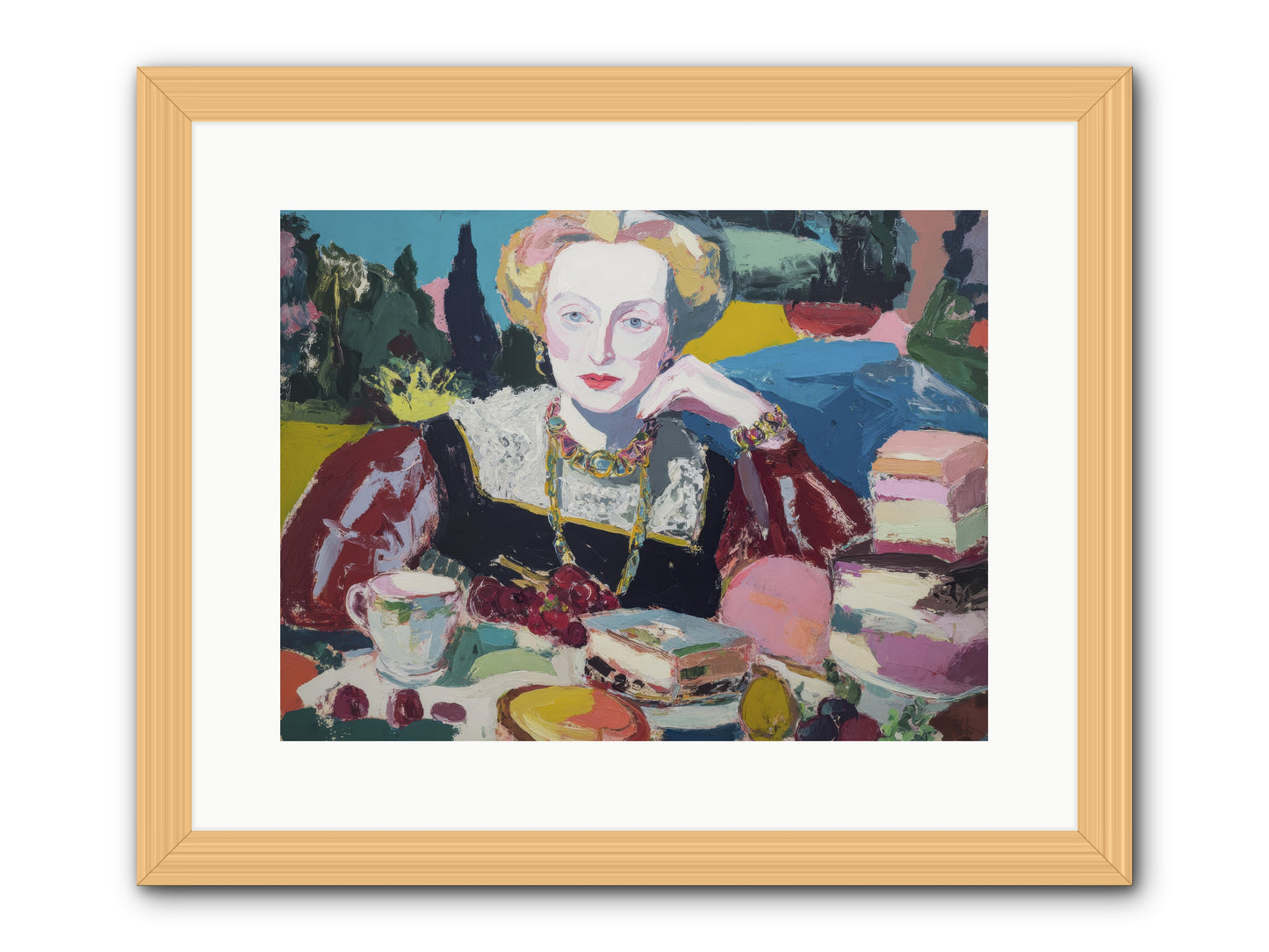 Table of Temptations -- Framed Print - Natural 16x12