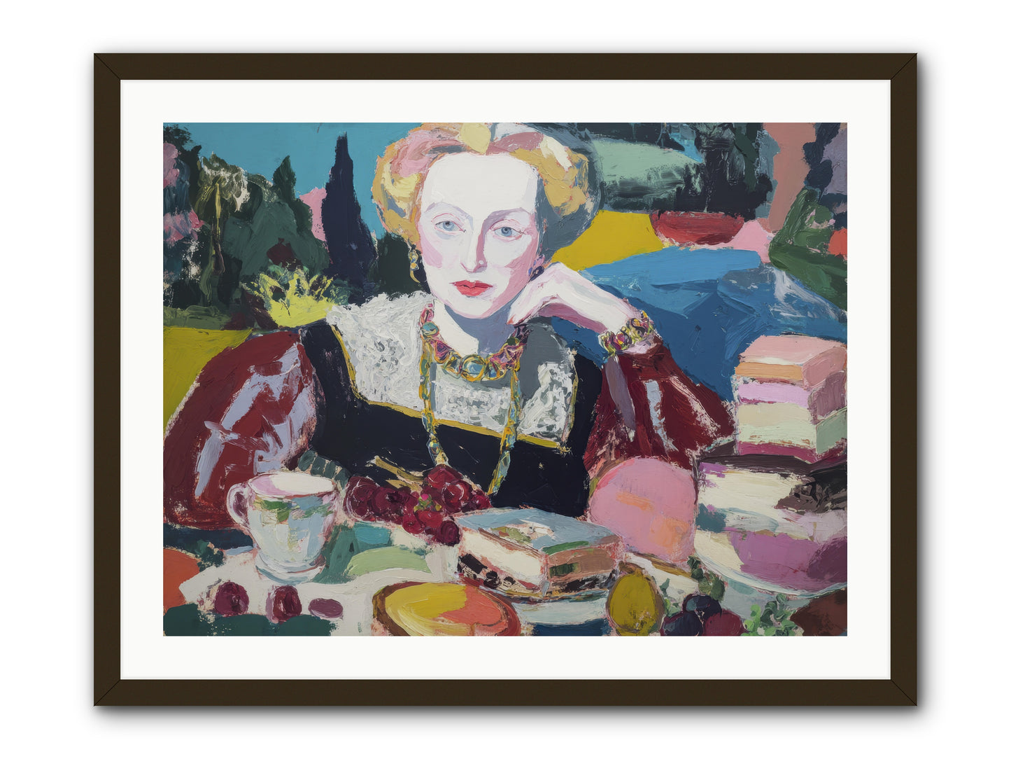 Table of Temptations -- Framed Print - Black 32x24