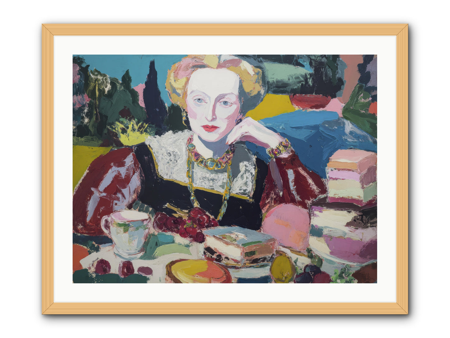 Table of Temptations -- Framed Print - Natural 32x24