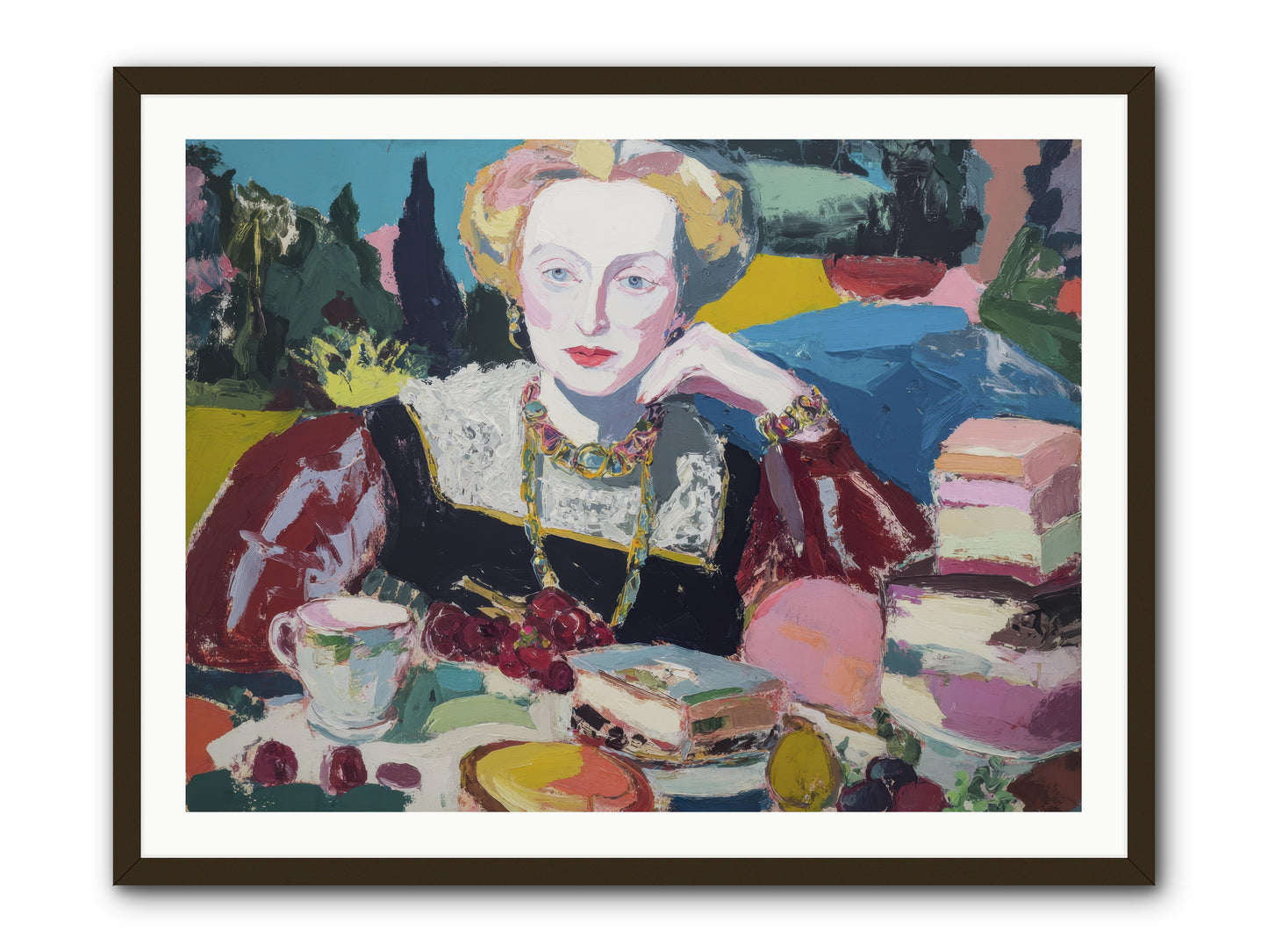 Table of Temptations -- Framed Print - Black 40x30