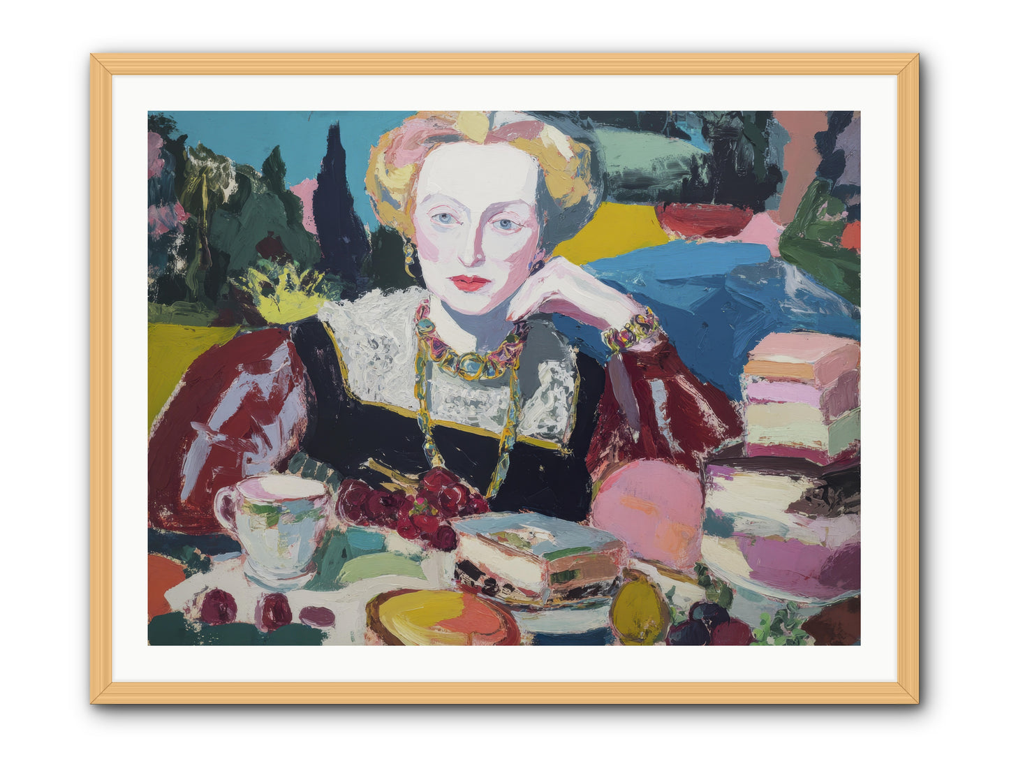 Table of Temptations -- Framed Print - Natural 40x30