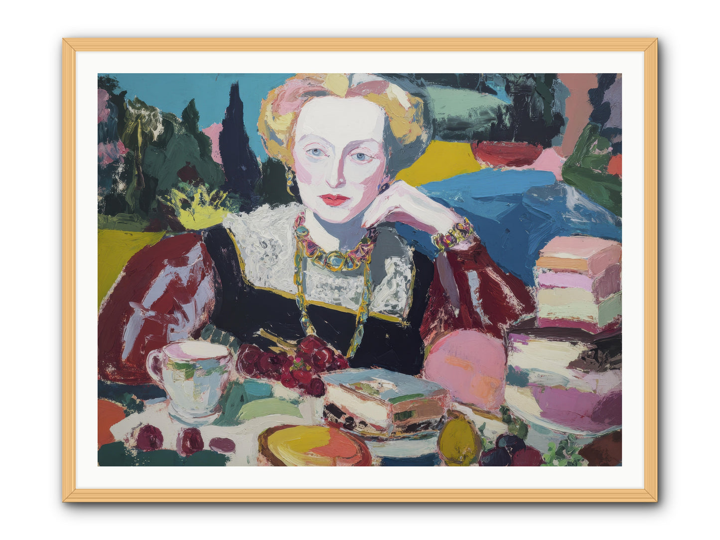 Table of Temptations -- Framed Print - Natural 48x36