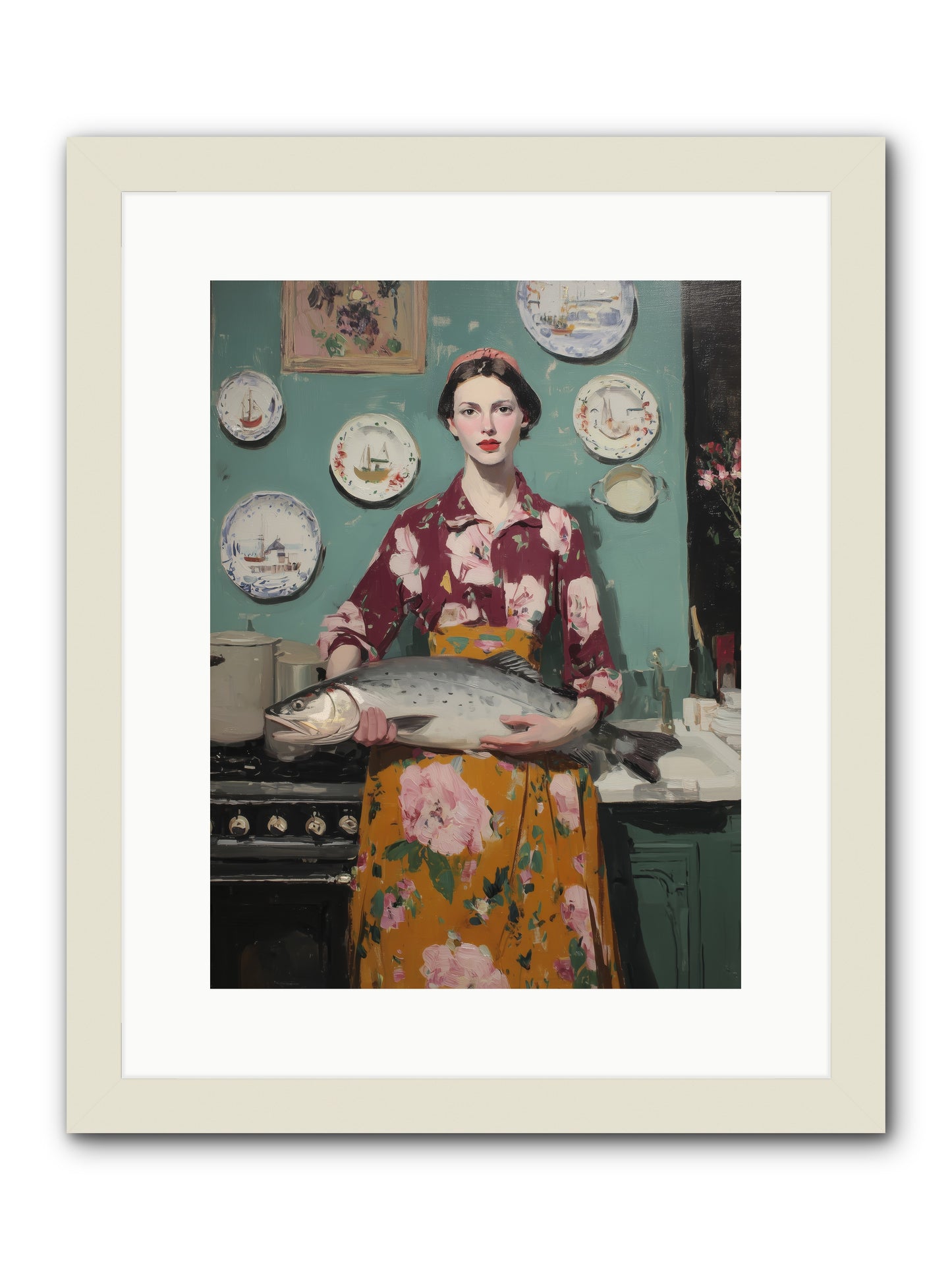 Table's Fate -- Framed Print - White 12x16