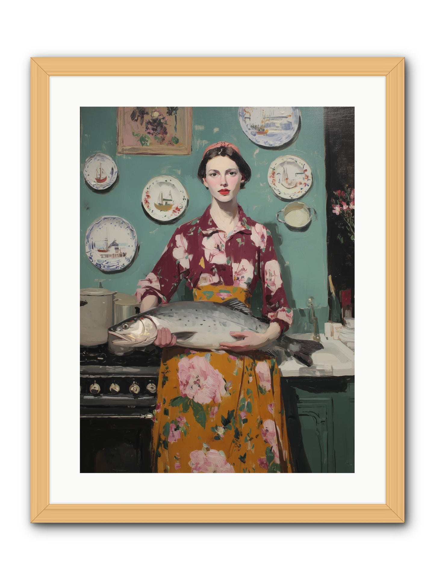 Table's Fate -- Framed Print - Natural 18x24
