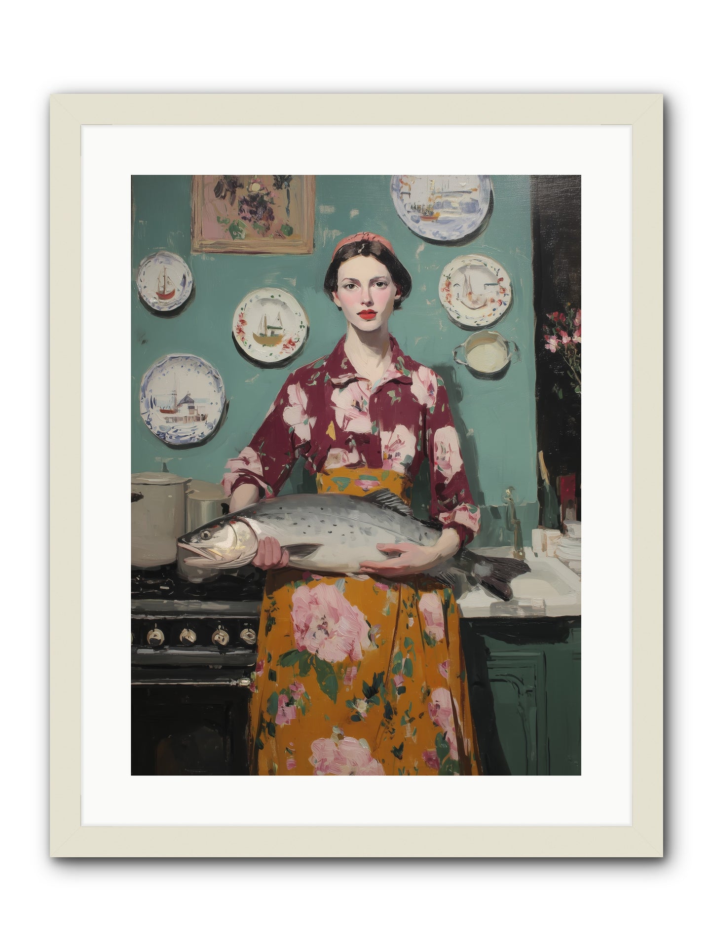 Table's Fate -- Framed Print - White 18x24