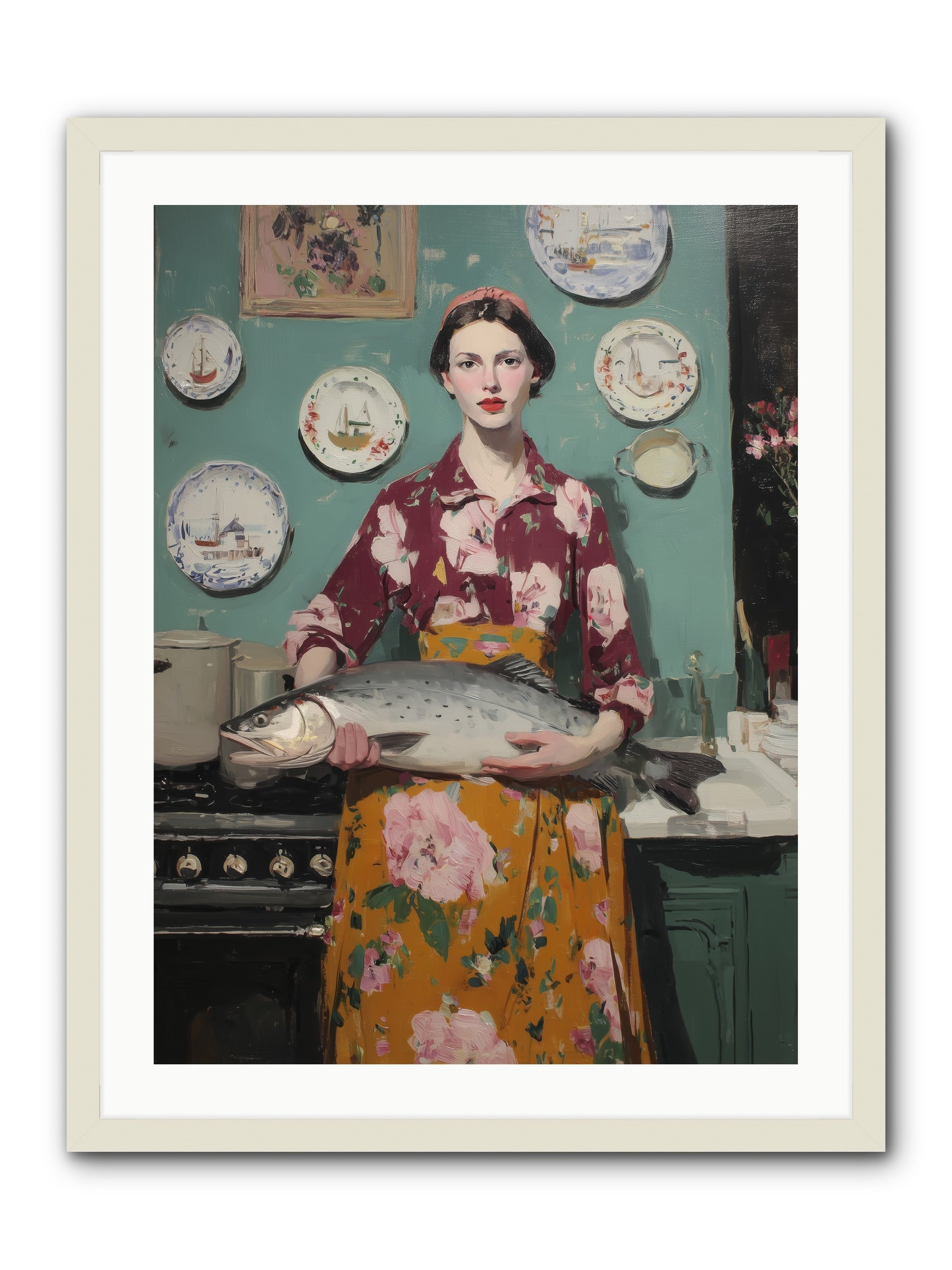 Table's Fate -- Framed Print - White 24x32