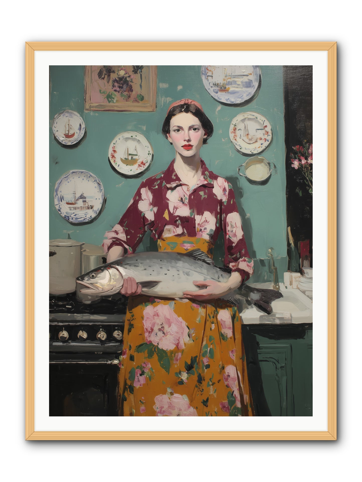 Table's Fate -- Framed Print - Natural 36x48