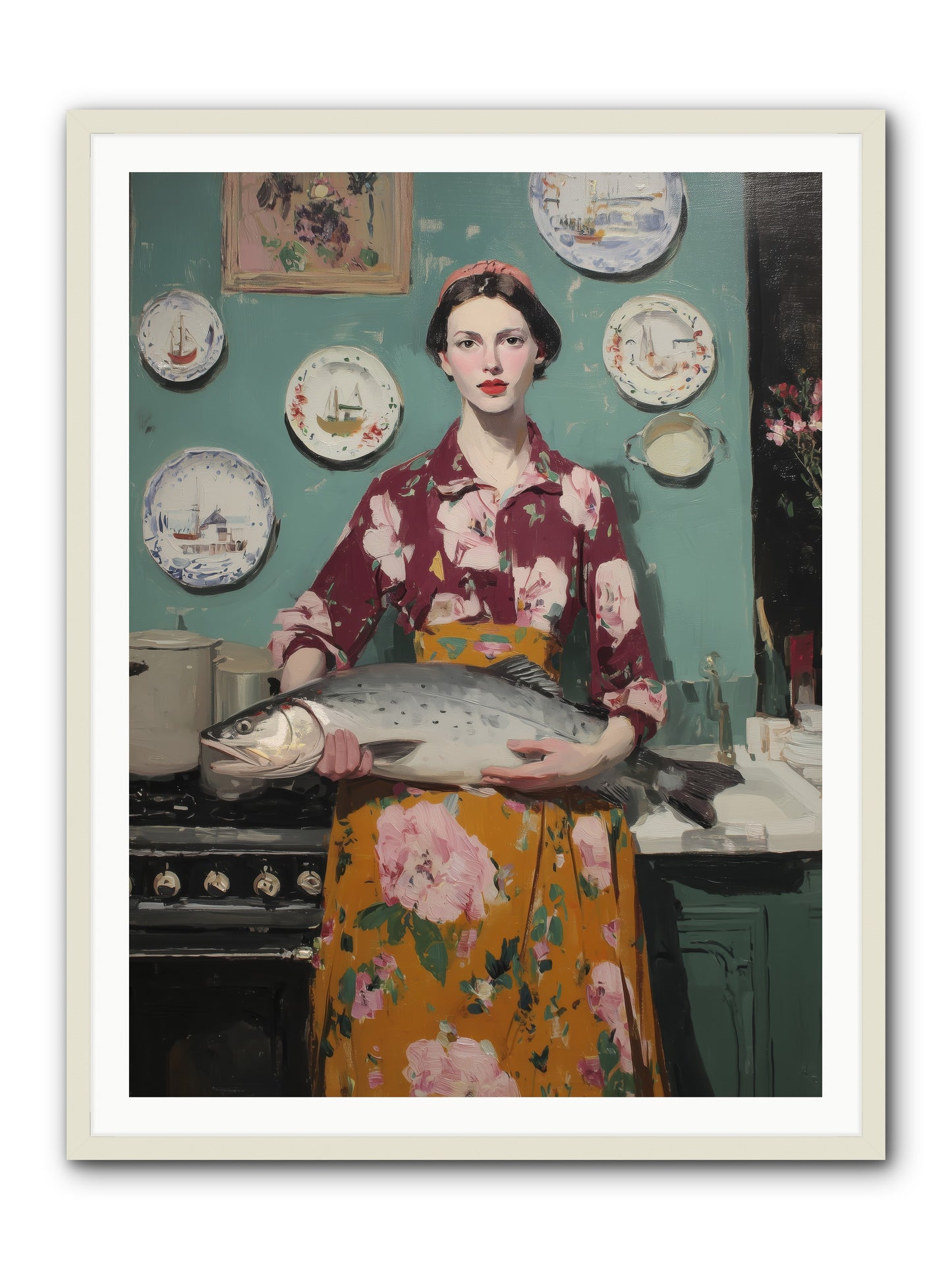 Table's Fate -- Framed Print - White 36x48
