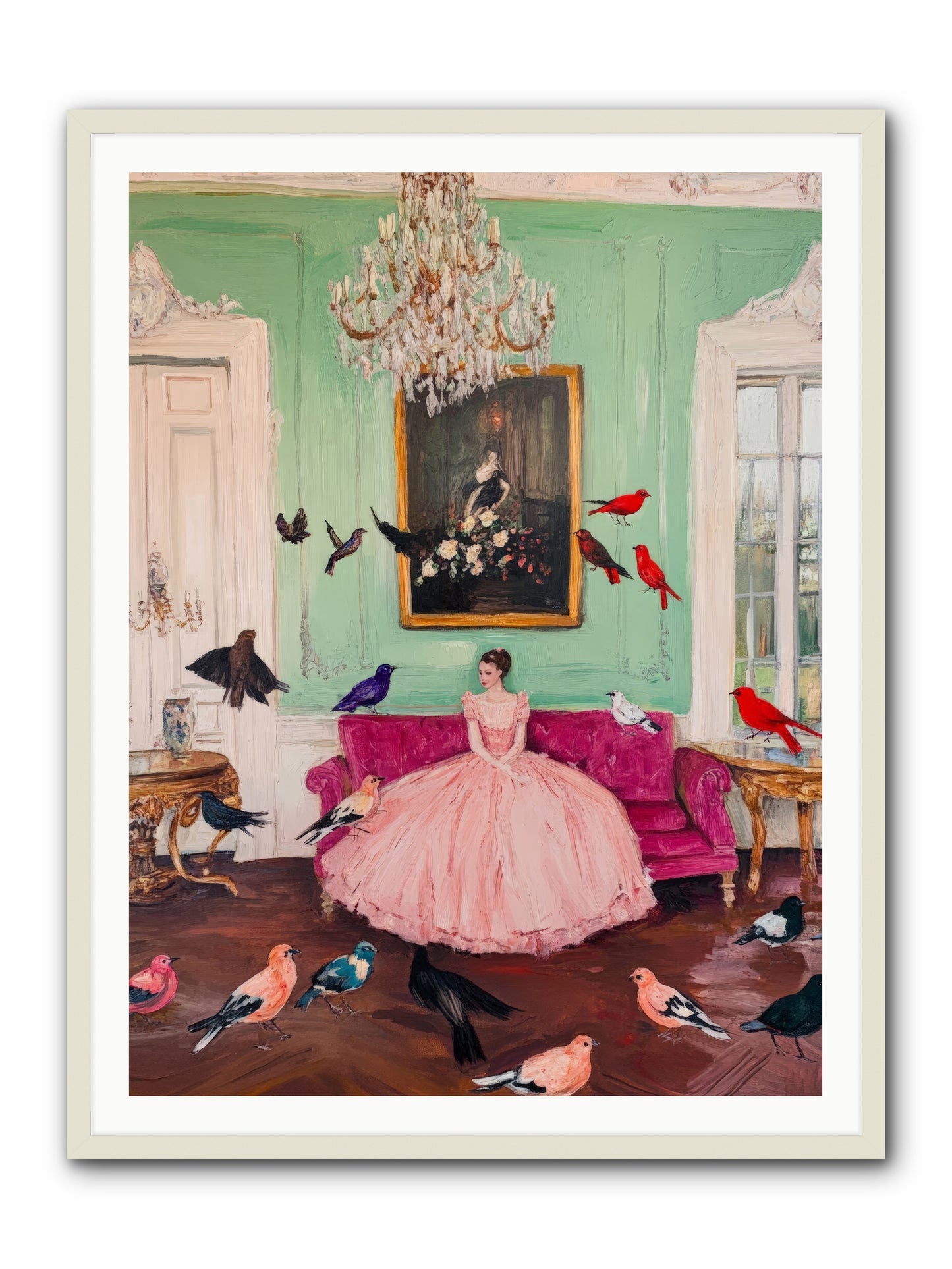 Taming Morning SongsRez2 -- Framed Print - White 36x48