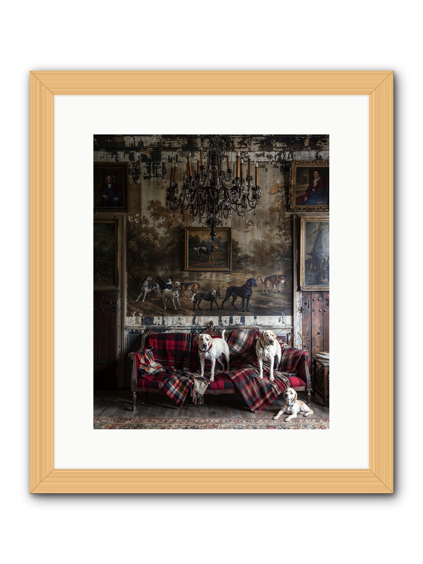 Tartan Tails & Co. -- Framed Print - Natural 12x15