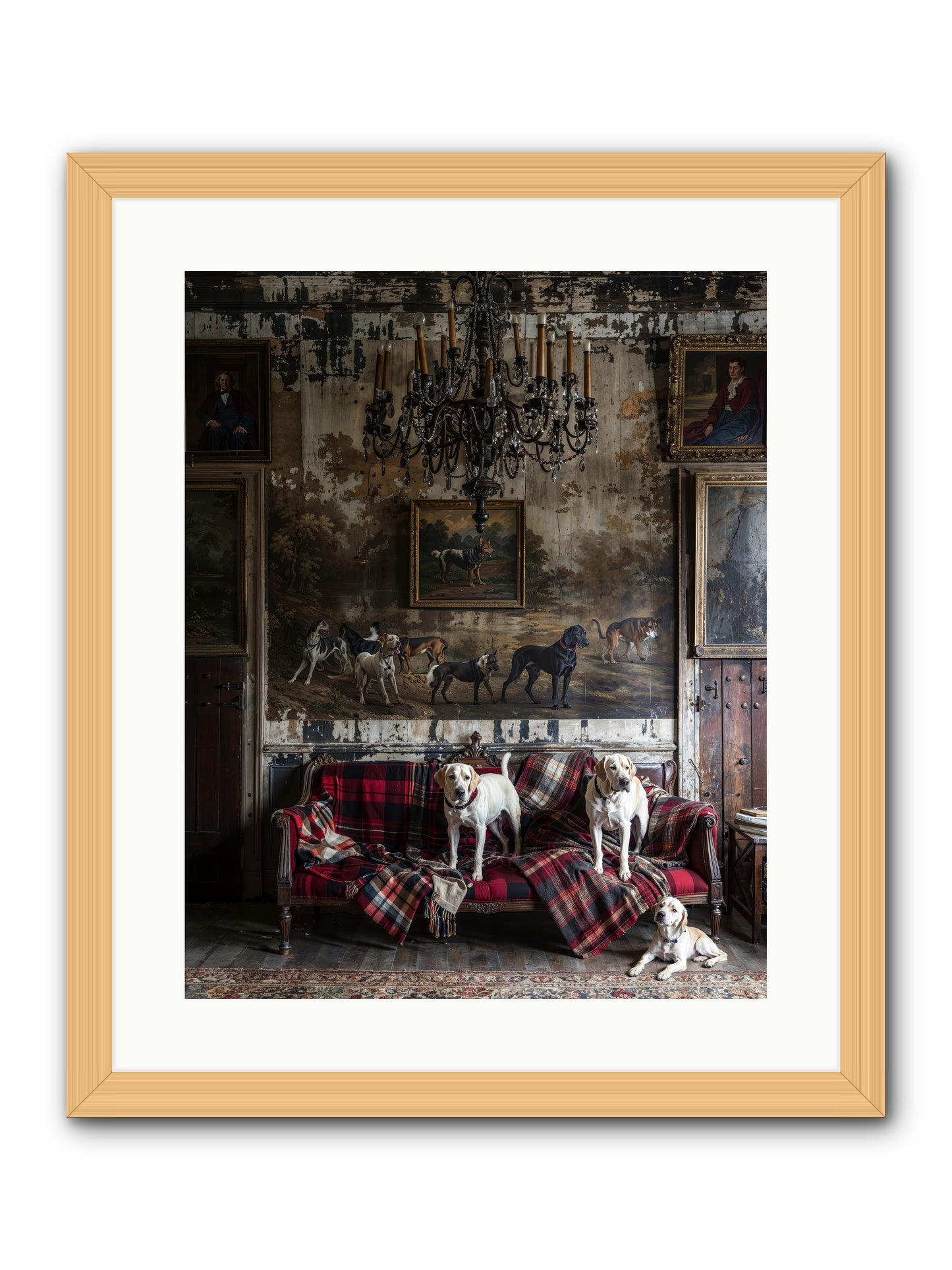 Tartan Tails & Co. -- Framed Print - Natural 16x20