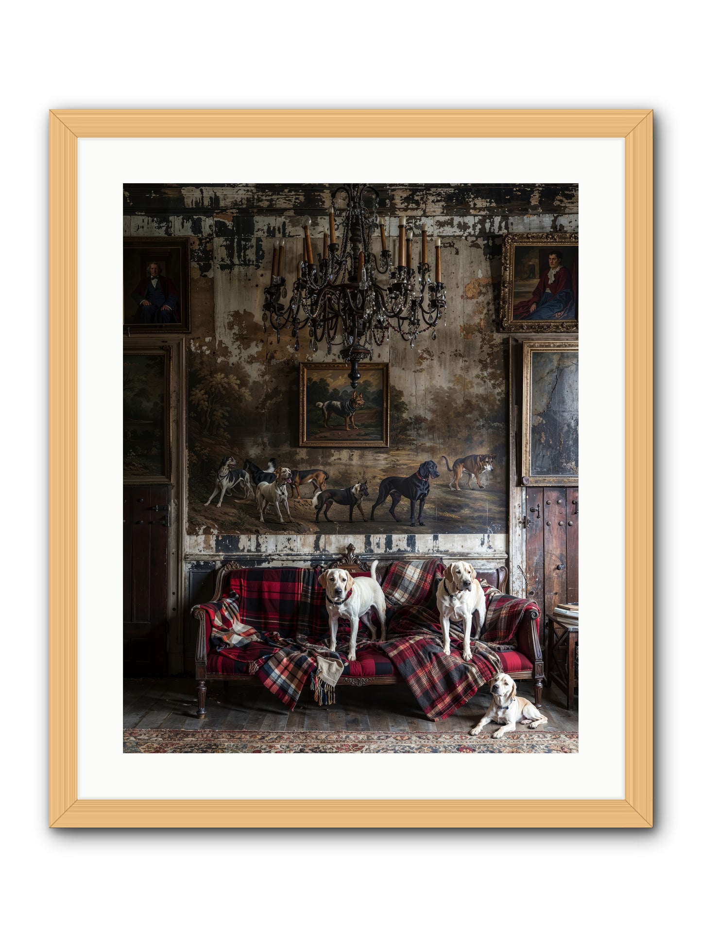 Tartan Tails & Co. -- Framed Print - Natural 20x25