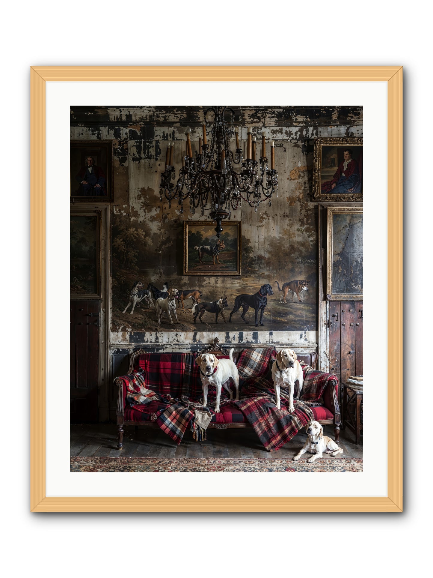 Tartan Tails & Co. -- Framed Print - Natural 24x30