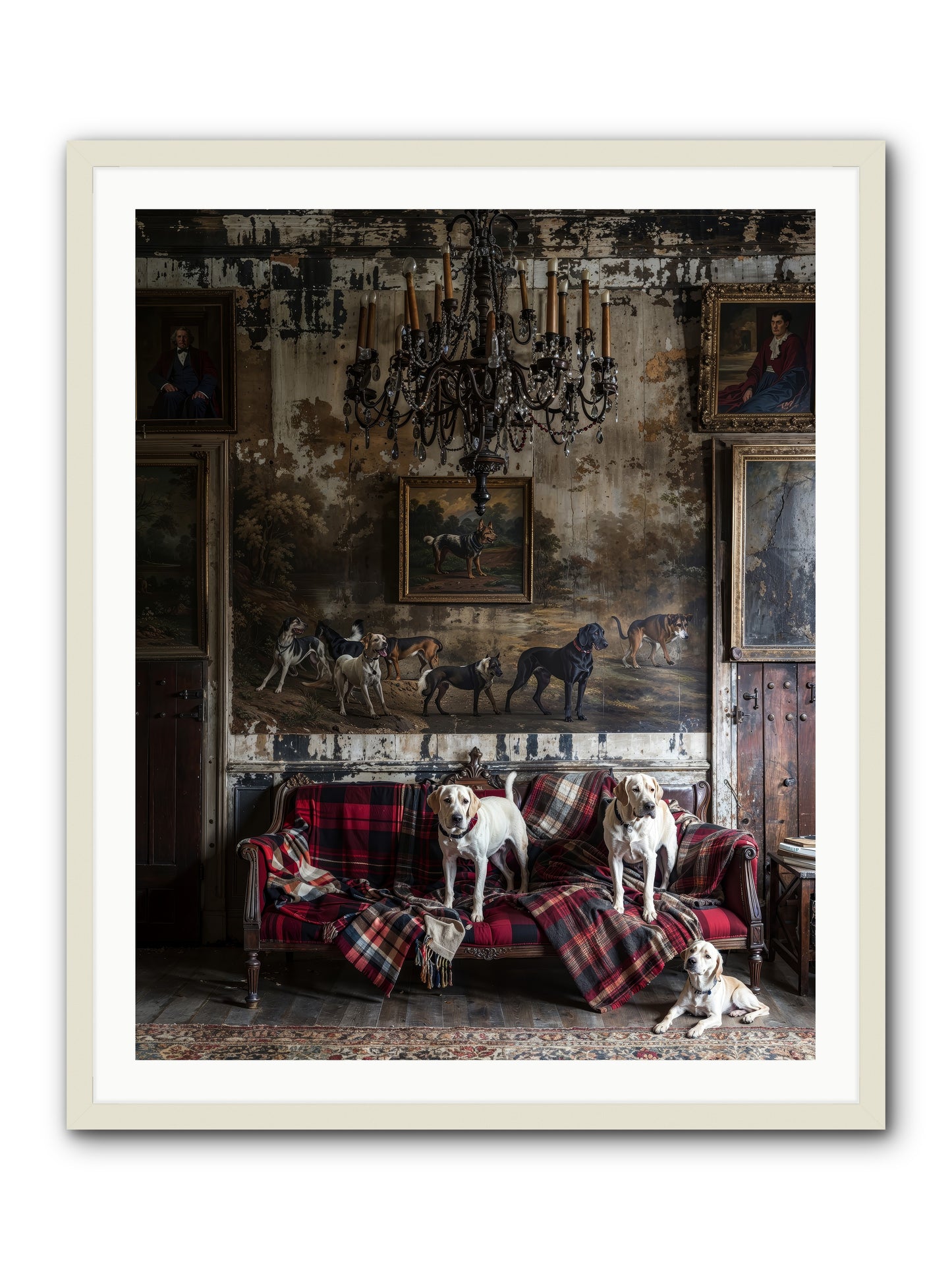 Tartan Tails & Co. -- Framed Print - White 32x40