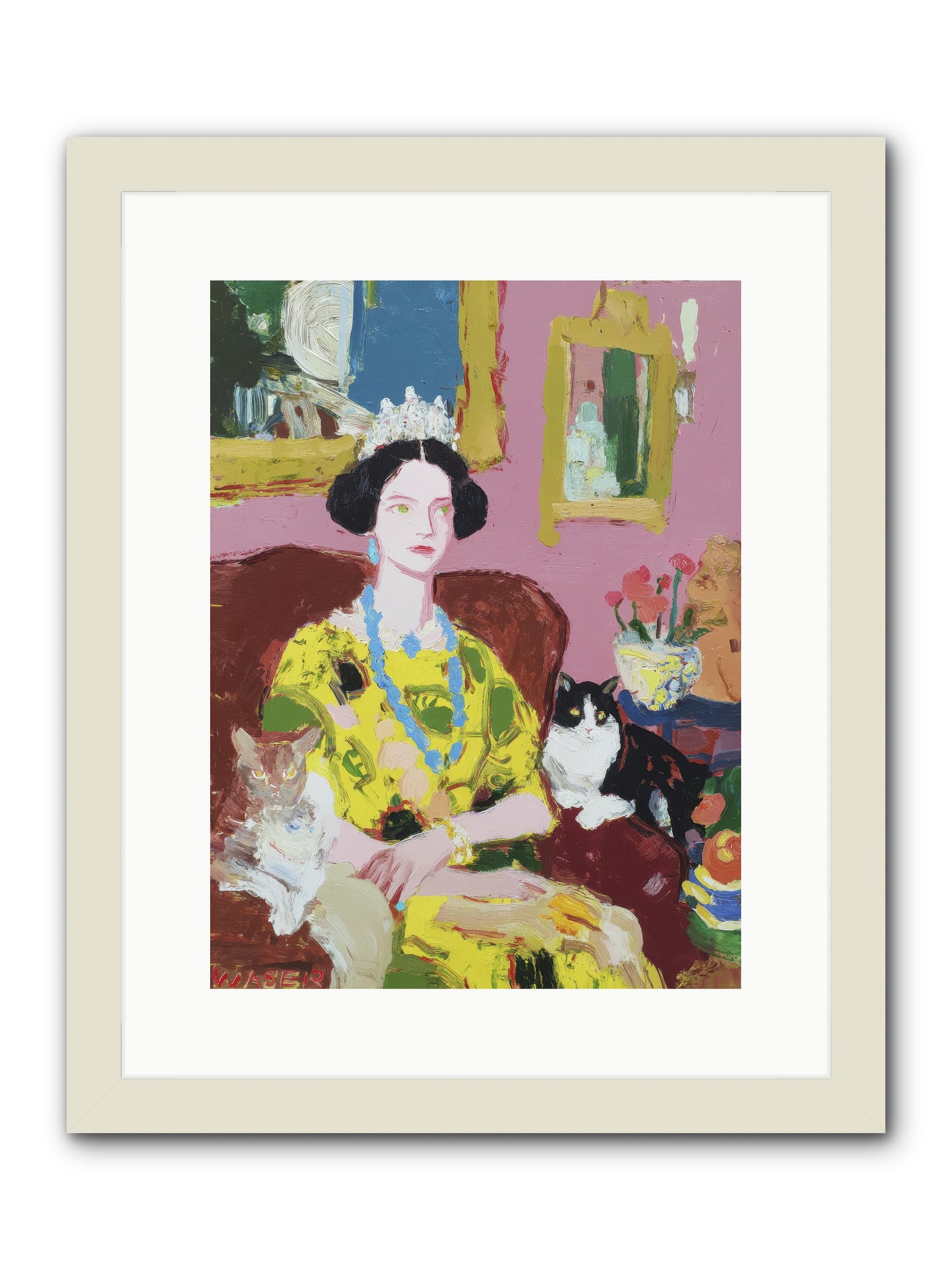 Tea Among Them -- Framed Print - White 12x16