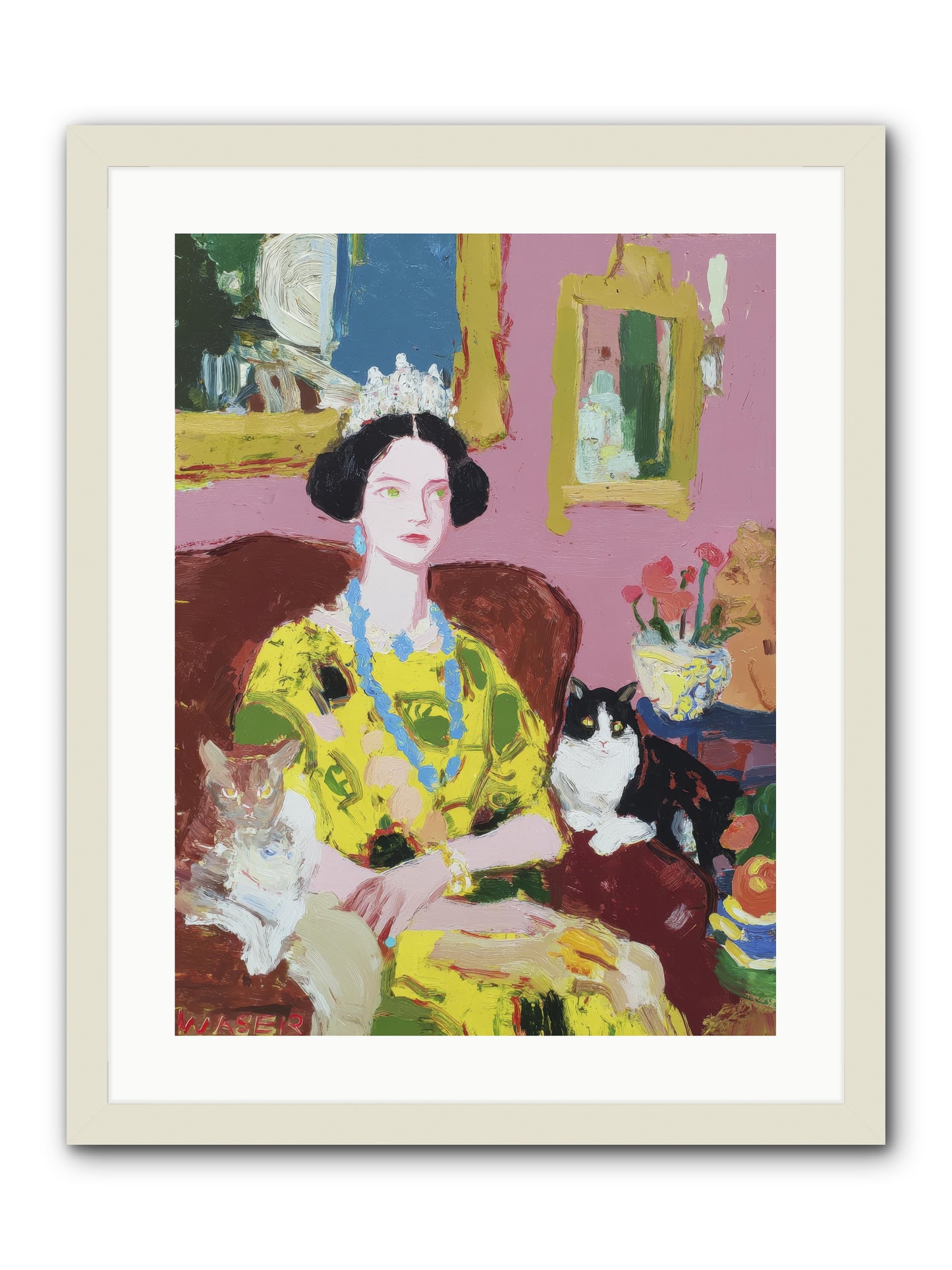 Tea Among Them -- Framed Print - White 18x24