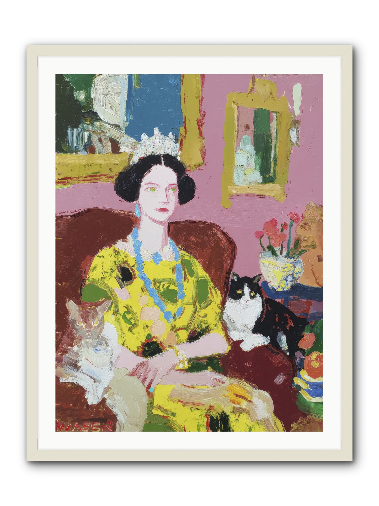 Tea Among Them -- Framed Print - White 30x40