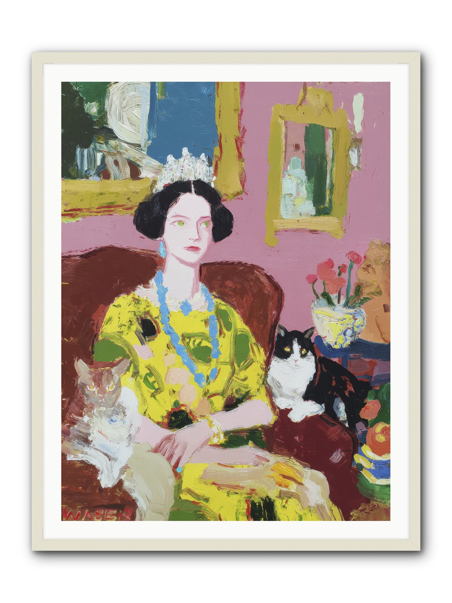 Tea Among Them -- Framed Print - White 36x48