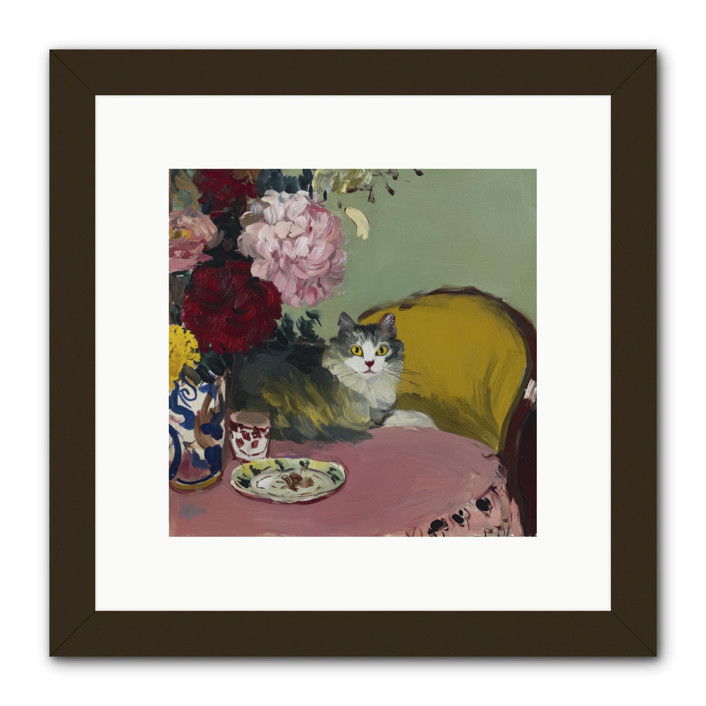 Tea Solved Everything -- Framed Print - Black 10x10