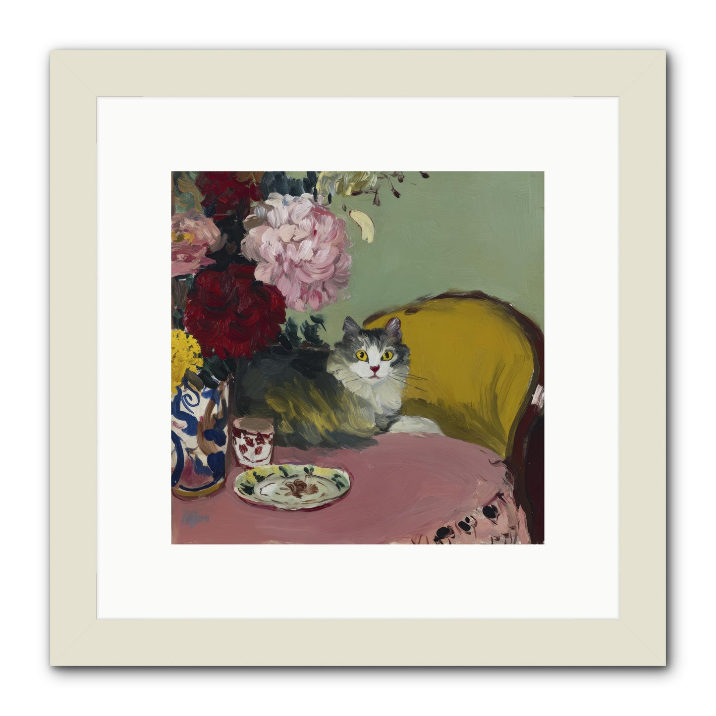 Tea Solved Everything -- Framed Print - White 10x10