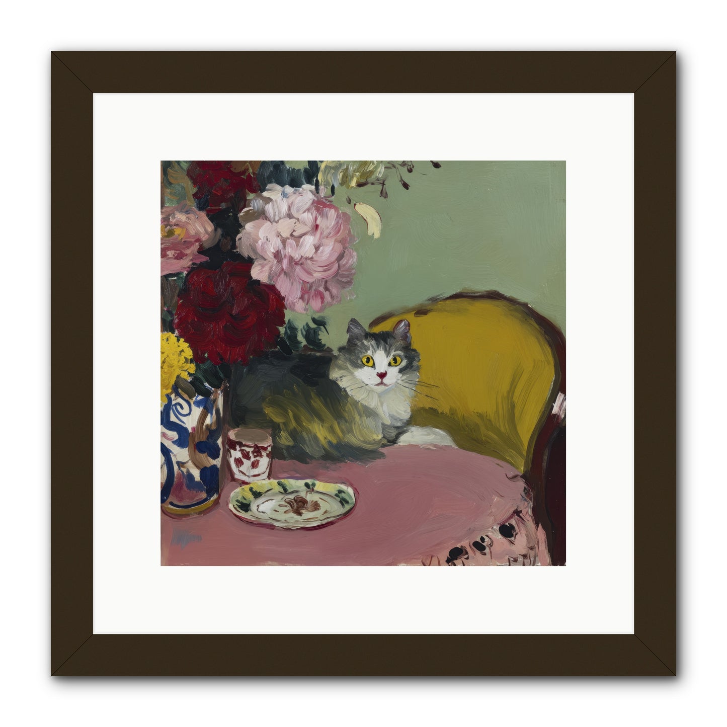 Tea Solved Everything -- Framed Print - Black 12x12