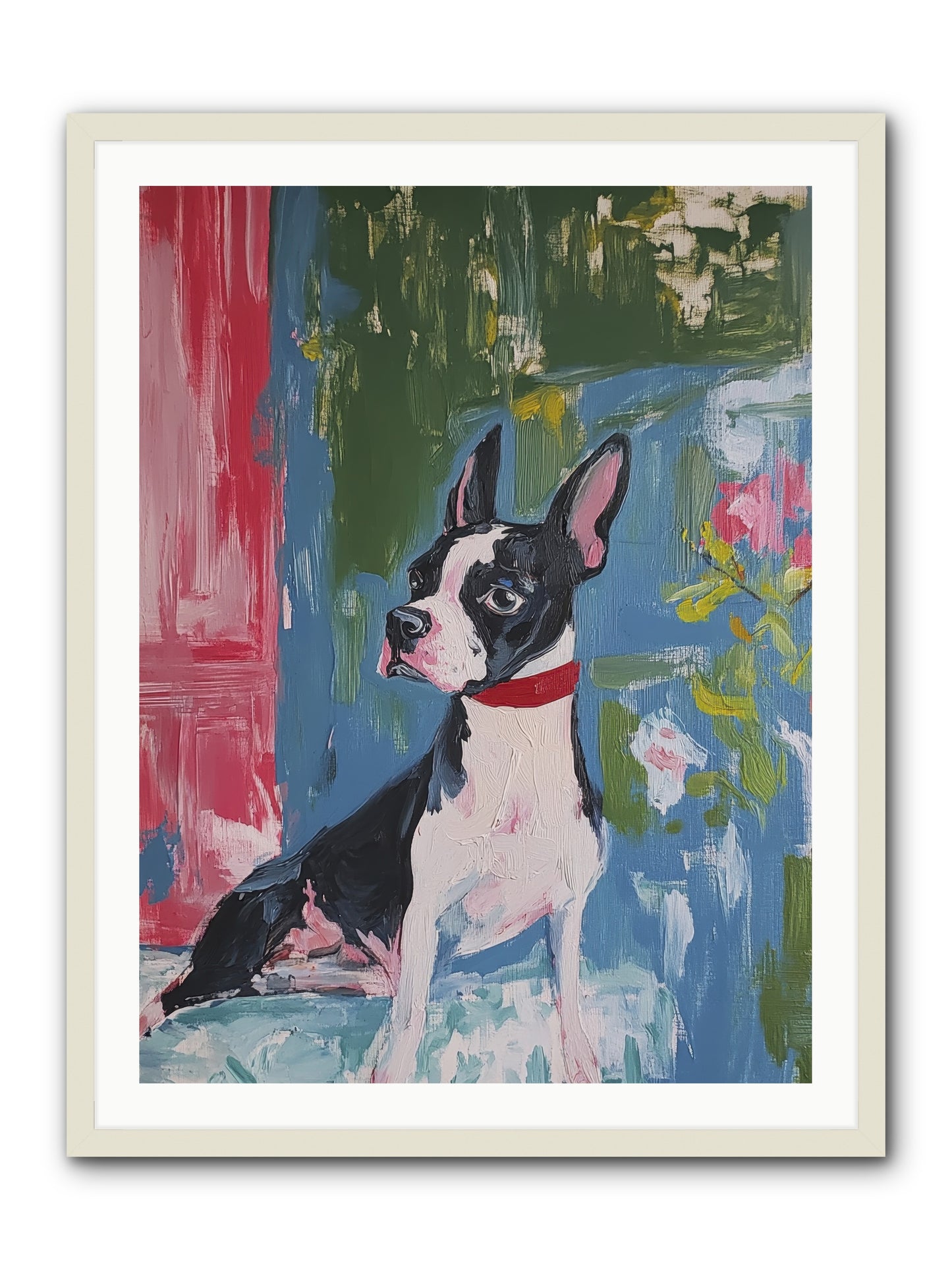 Tea Time Confidant -- Framed Print - White 30x40