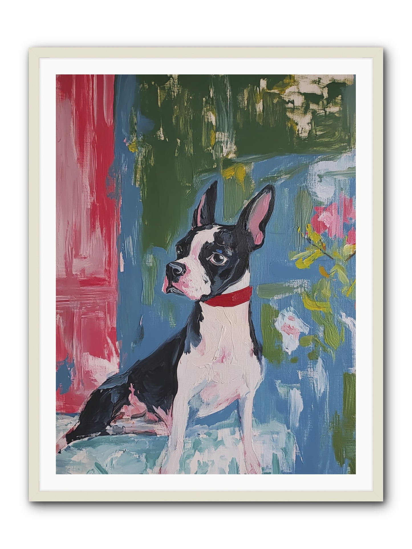 Tea Time Confidant -- Framed Print - White 36x48