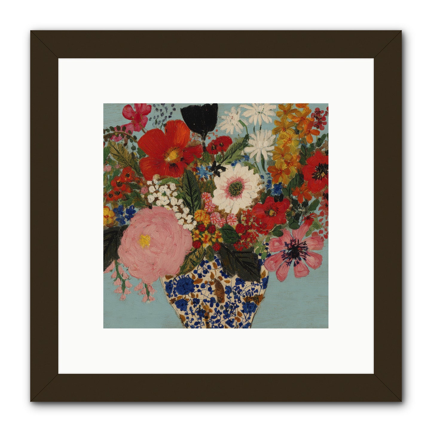 Tea Time Interrupted -- Framed Print - Black 10x10