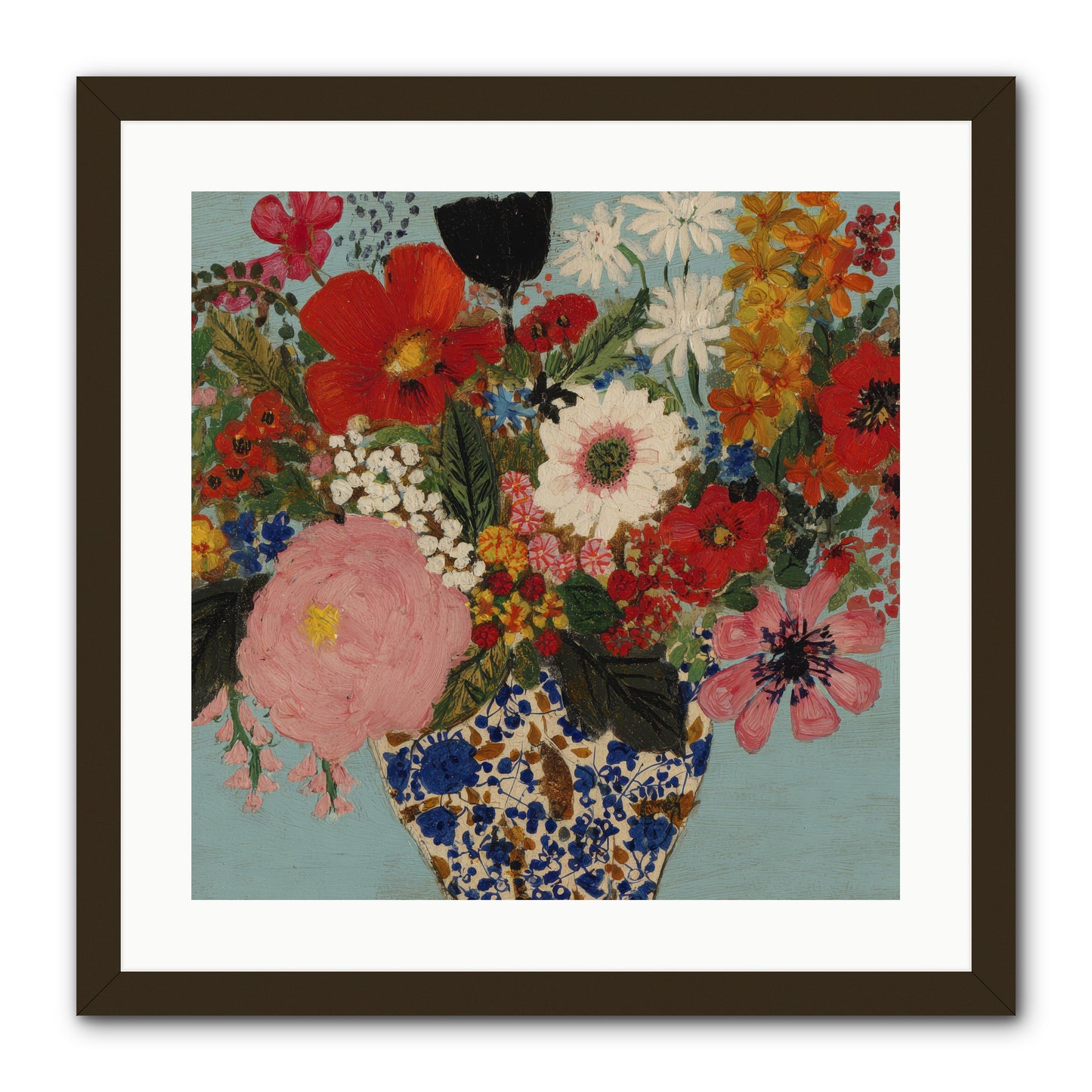 Tea Time Interrupted -- Framed Print - Black 20x20