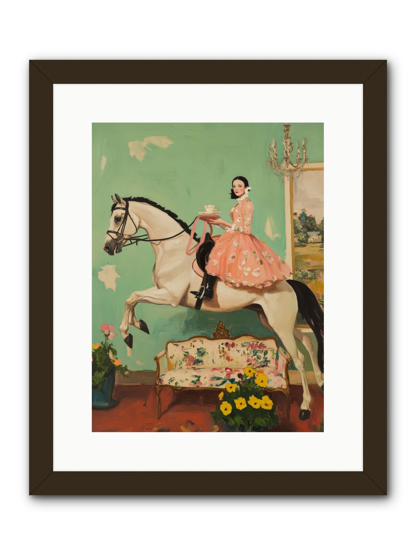 Tea Time Takes WingREZ -- Framed Print - Black 12x16