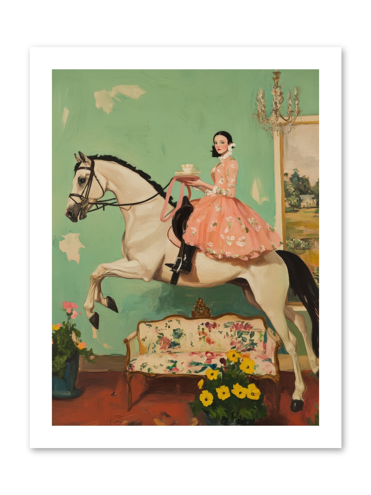 Tea Time Takes WingREZ -- Loose Canvas Print 12x16
