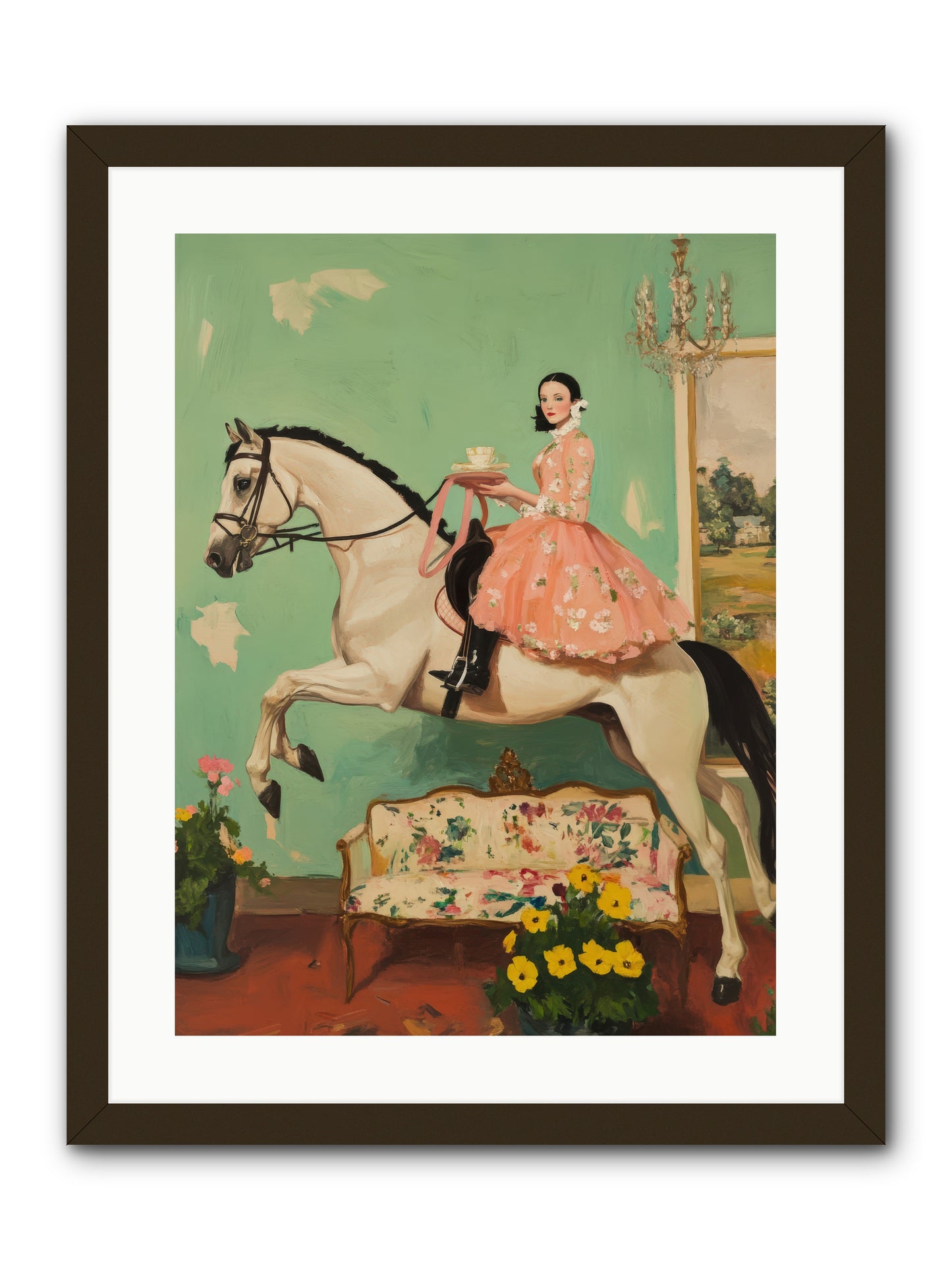 Tea Time Takes WingREZ -- Framed Print - Black 18x24