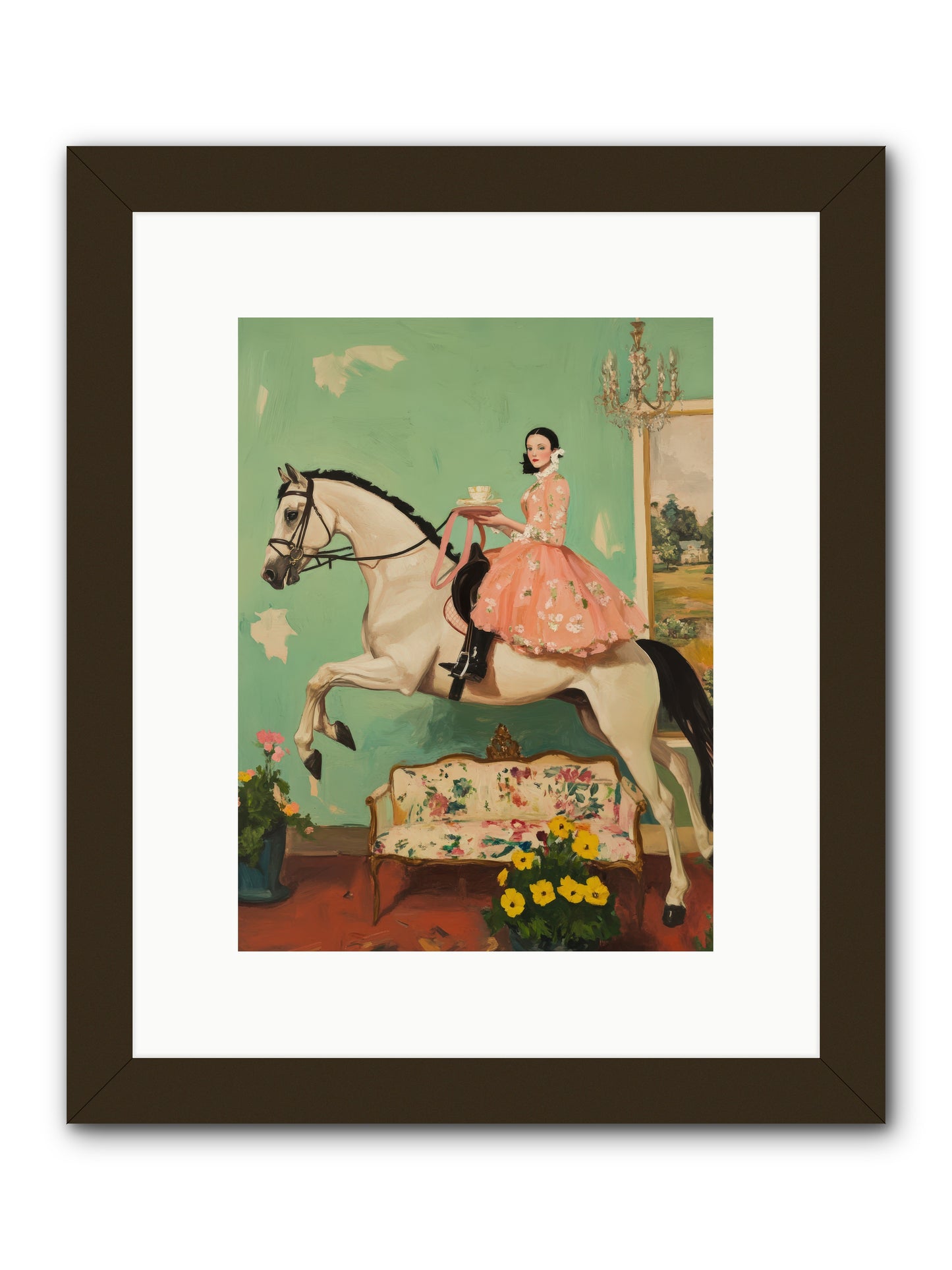 Tea Time Takes WingREZ -- Framed Print - Black 9x12