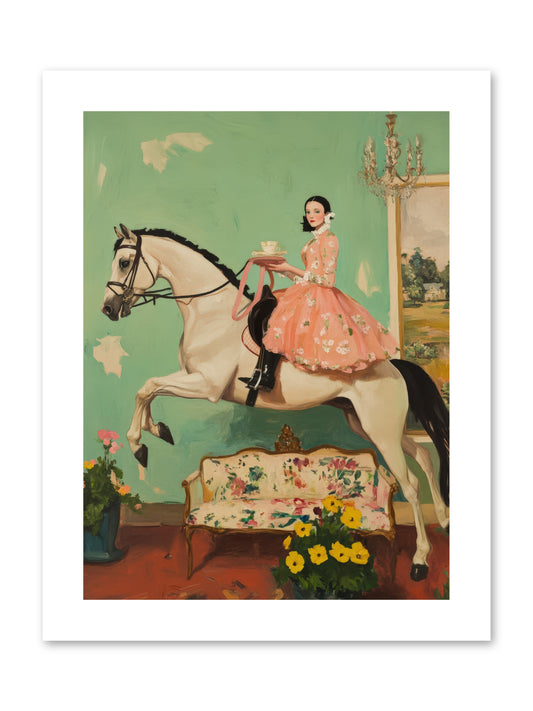 Tea Time Takes WingREZ -- Paper Print 9x12