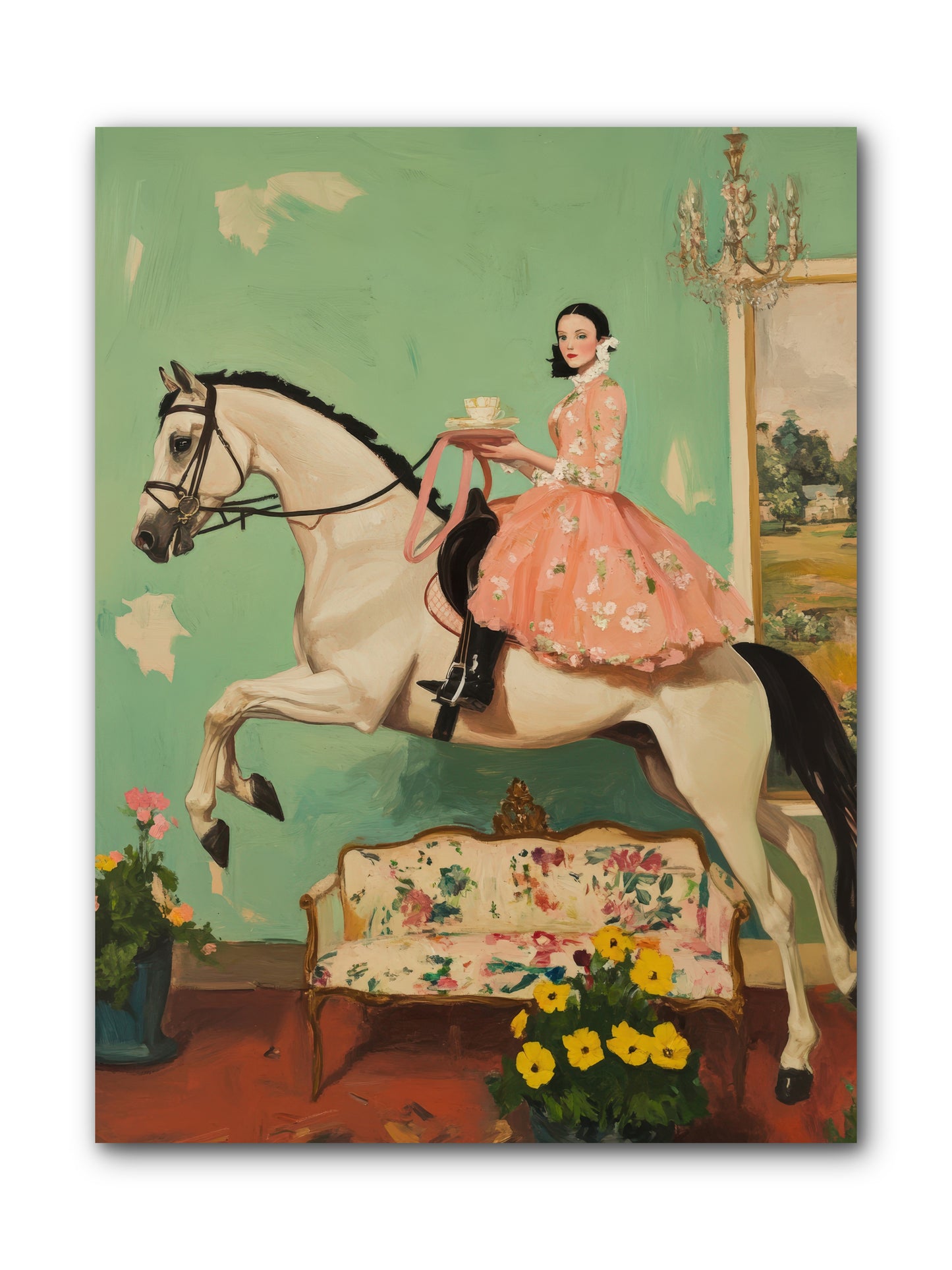 Tea Time Takes WingREZ -- Wrapped Canvas 9x12