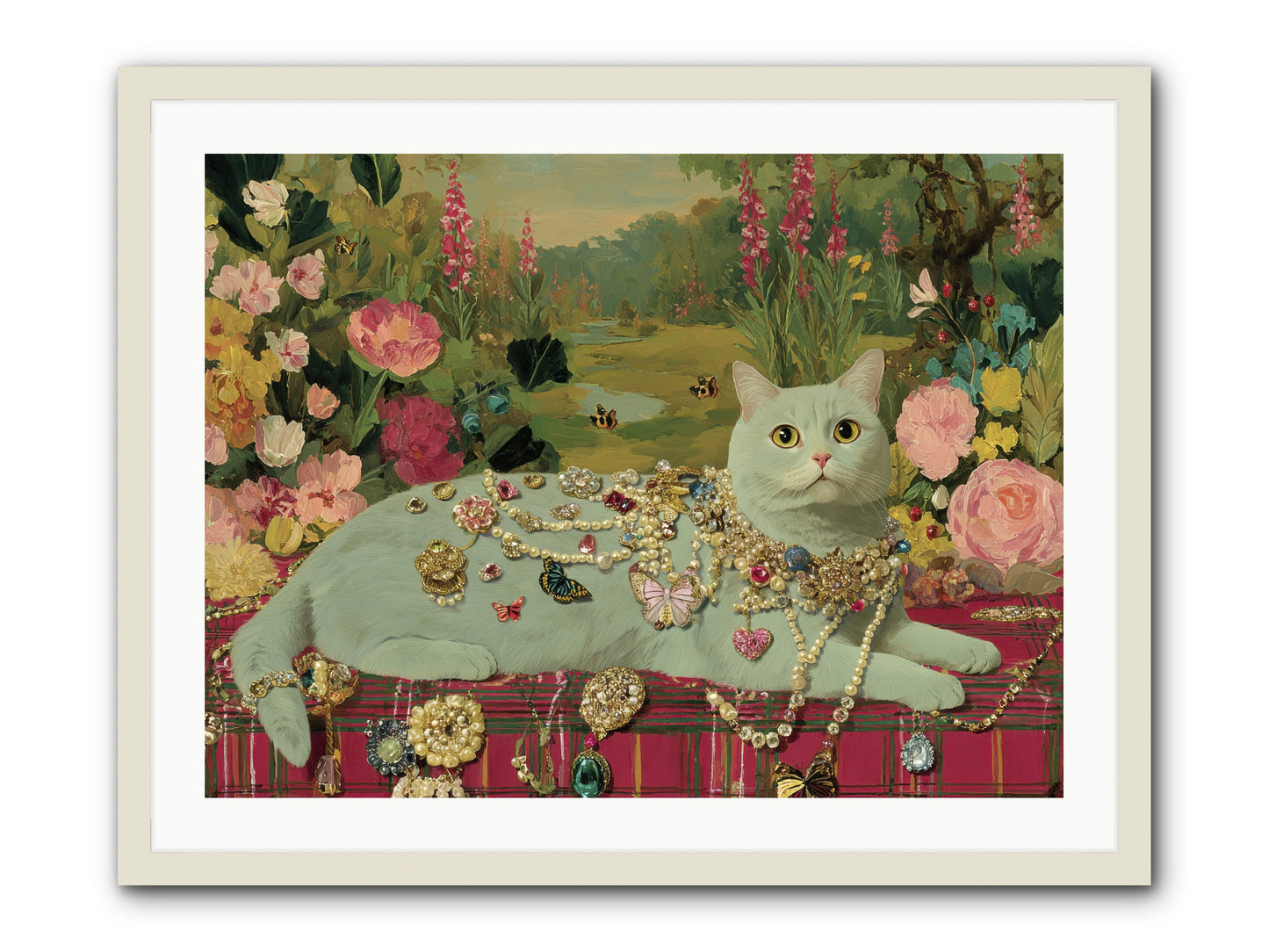 Tea and Tranquility -- Framed Print - White 32x24