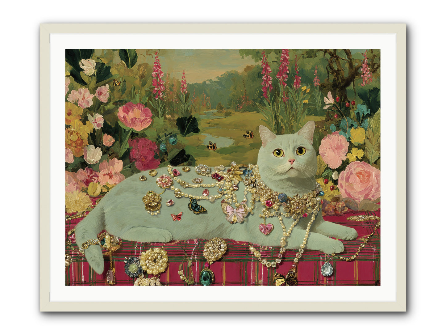 Tea and Tranquility -- Framed Print - White 40x30