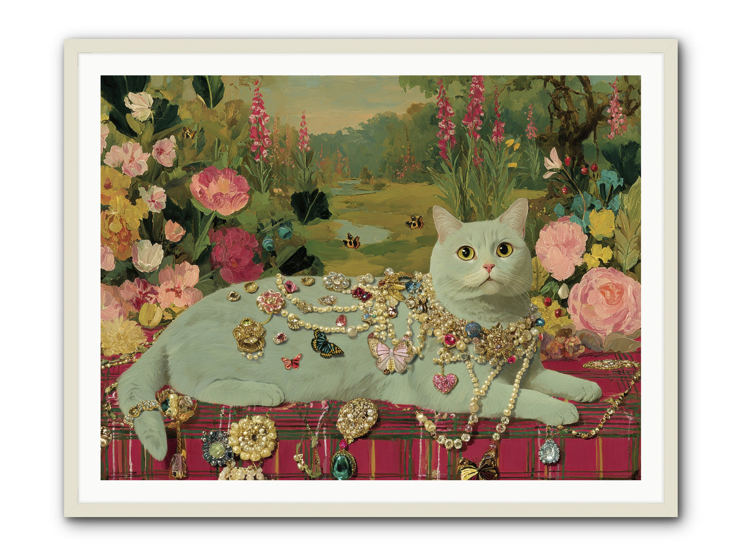 Tea and Tranquility -- Framed Print - White 48x36