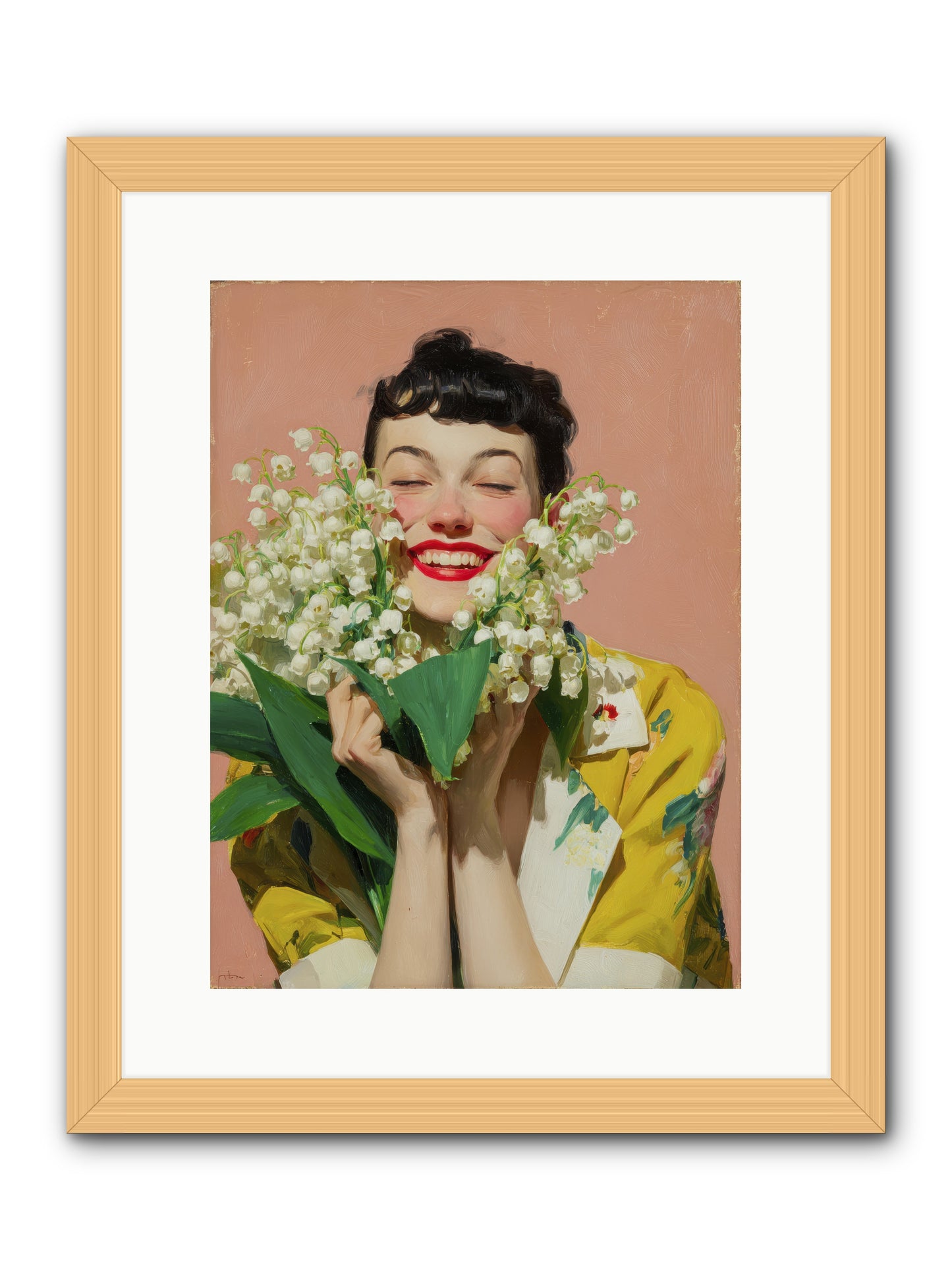 Tea at the Landing -- Framed Print - Natural 12x16