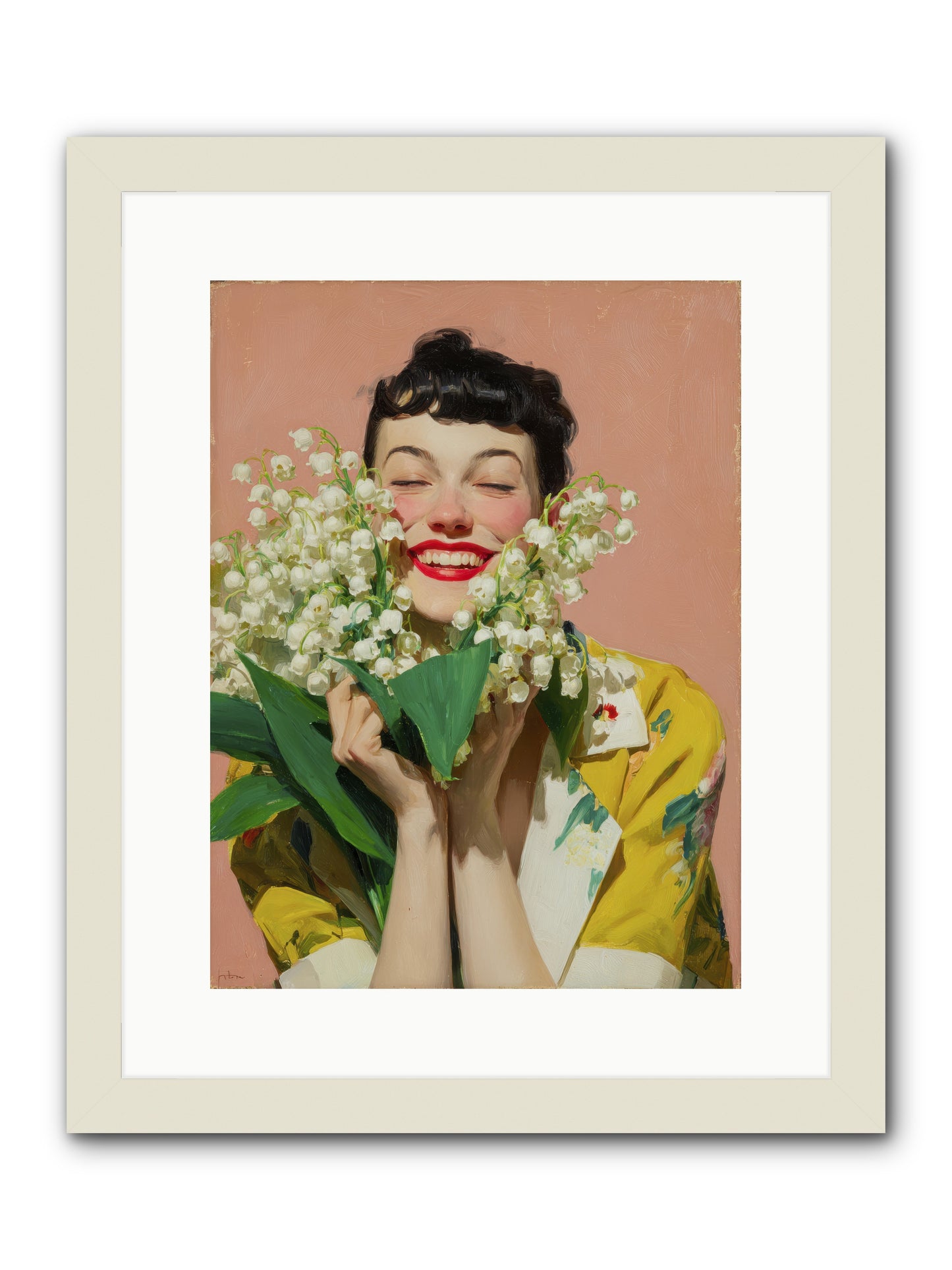 Tea at the Landing -- Framed Print - White 12x16