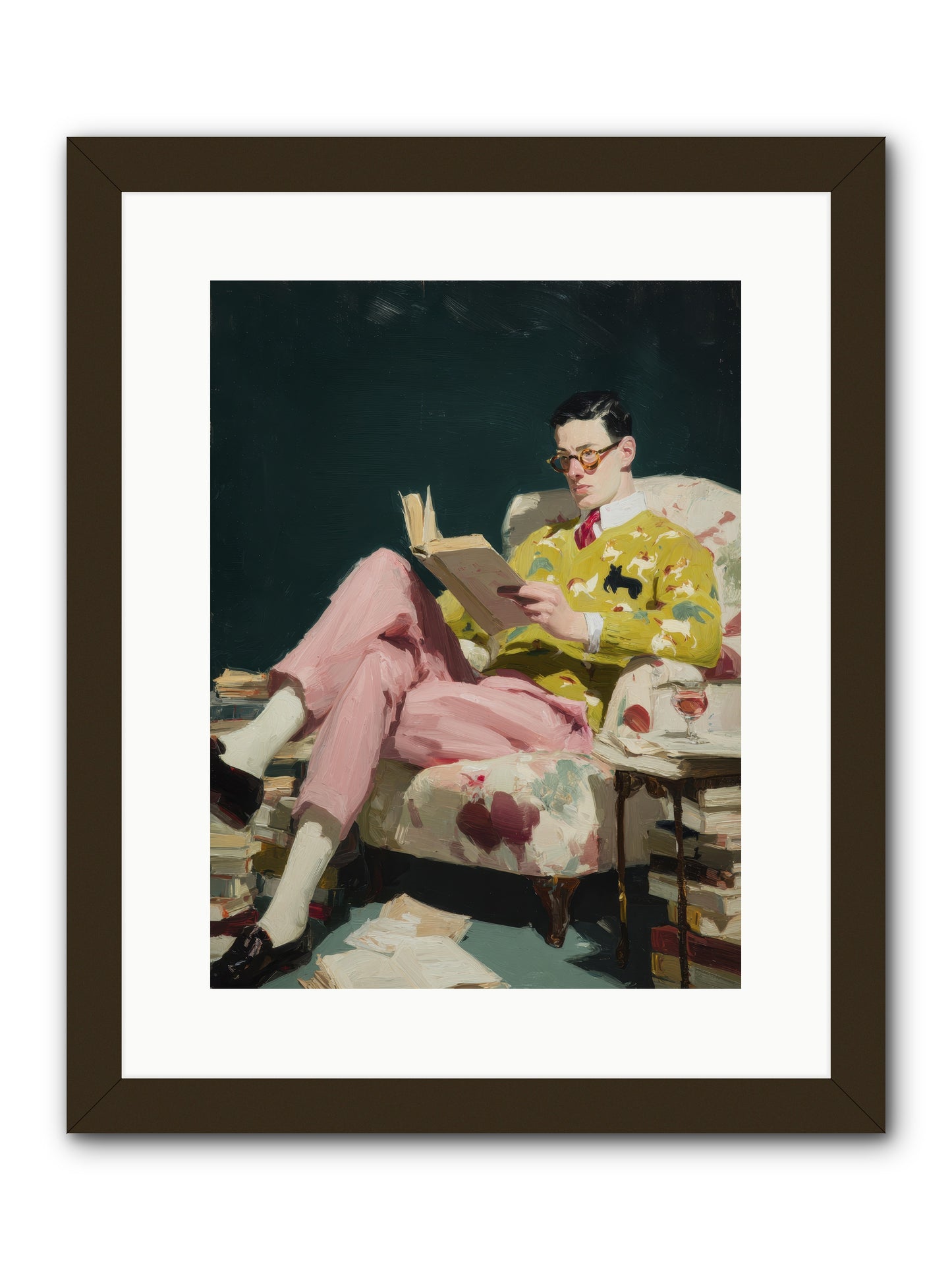 Tea with the Former Heiress -- Framed Print - Black 12x16