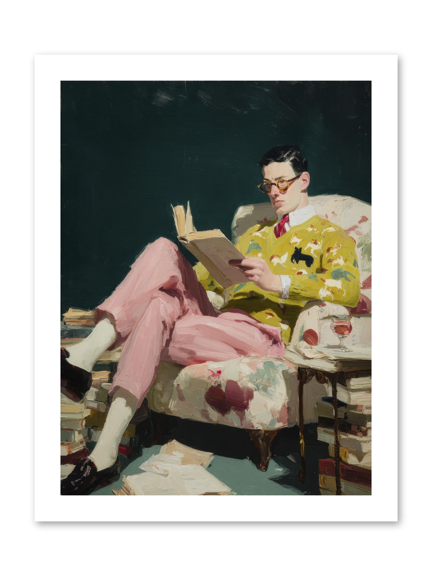 Tea with the Former Heiress -- Loose Canvas Print 12x16