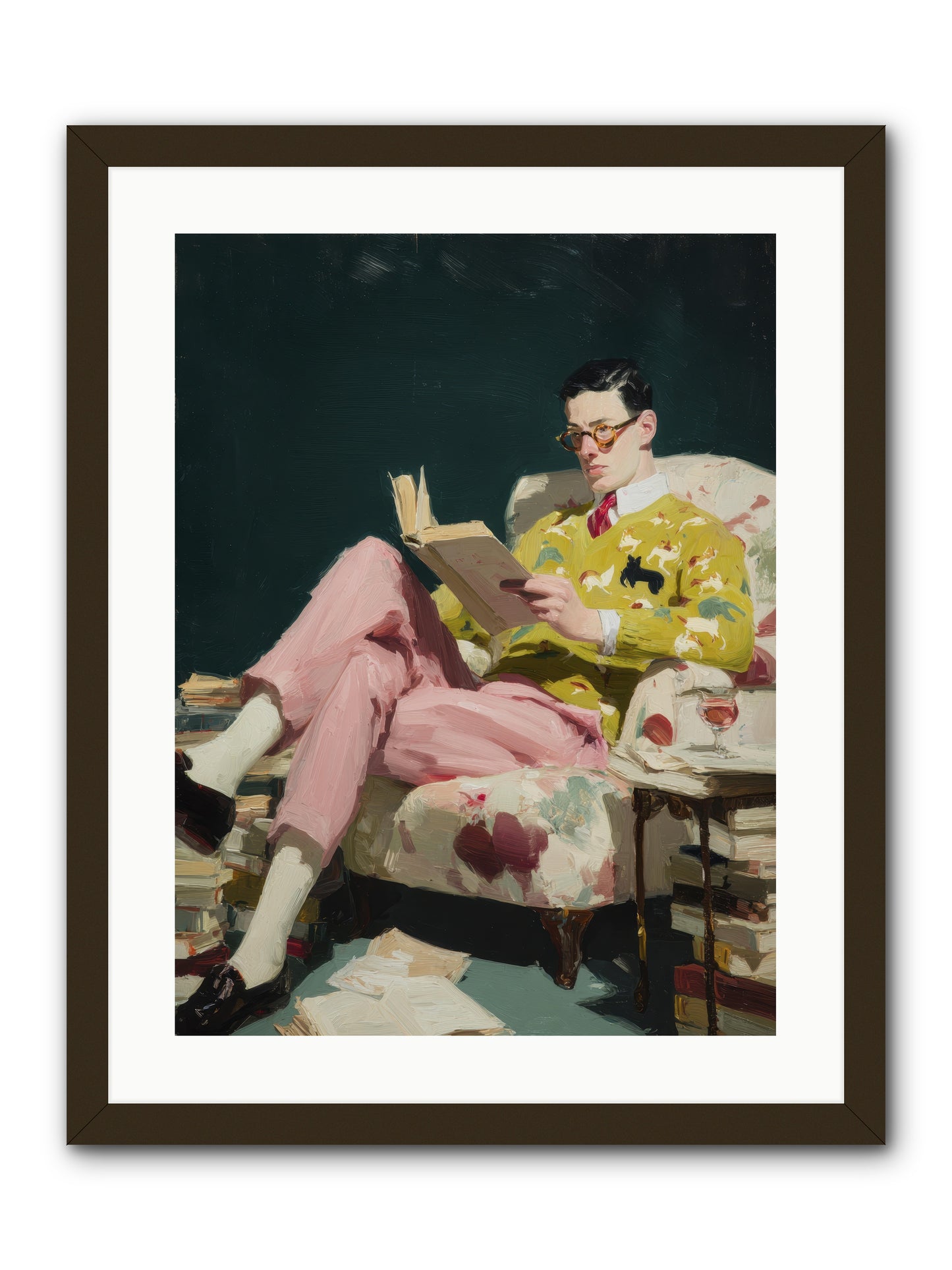 Tea with the Former Heiress -- Framed Print - Black 18x24