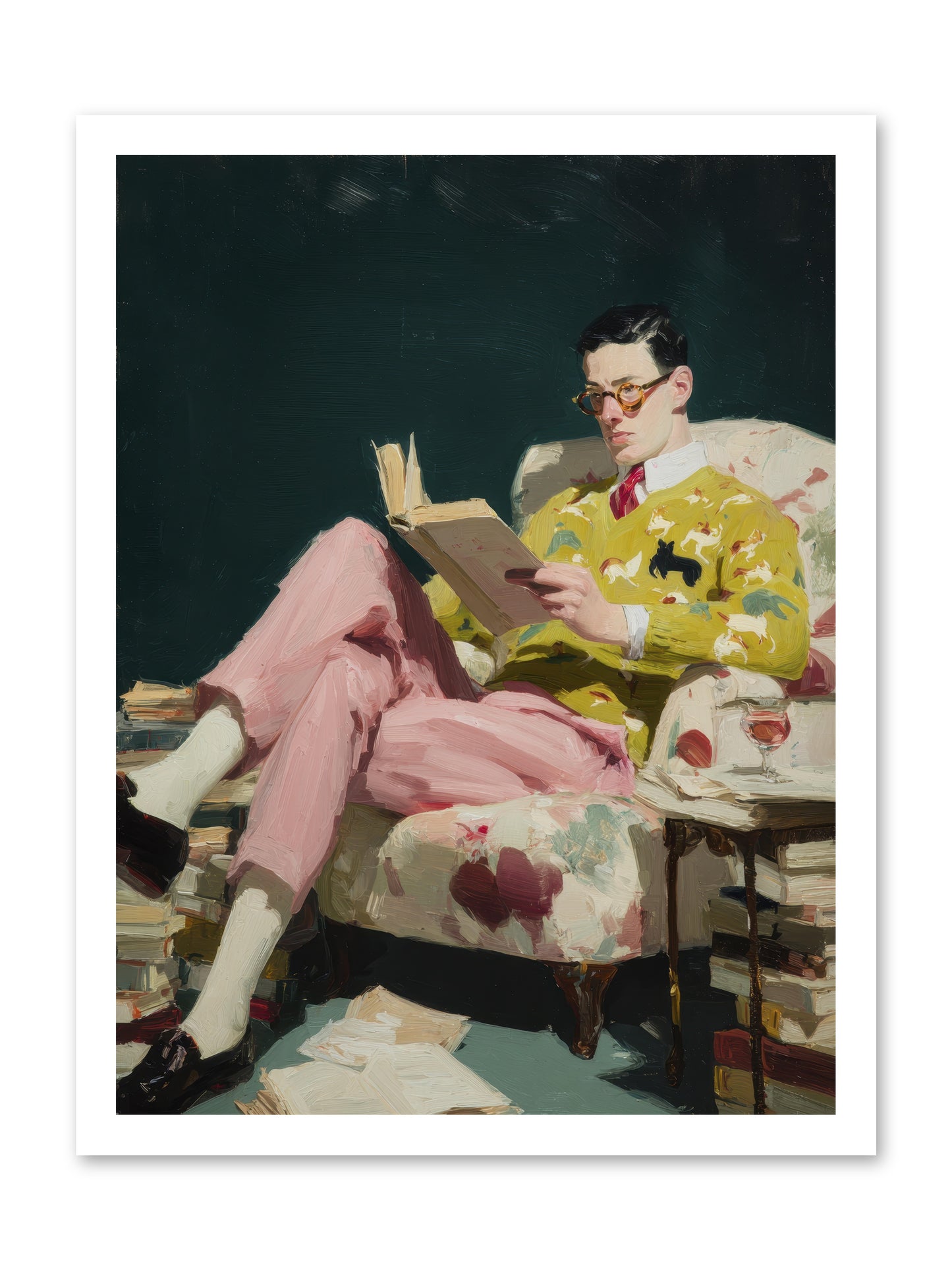 Tea with the Former Heiress -- Paper Print 18x24