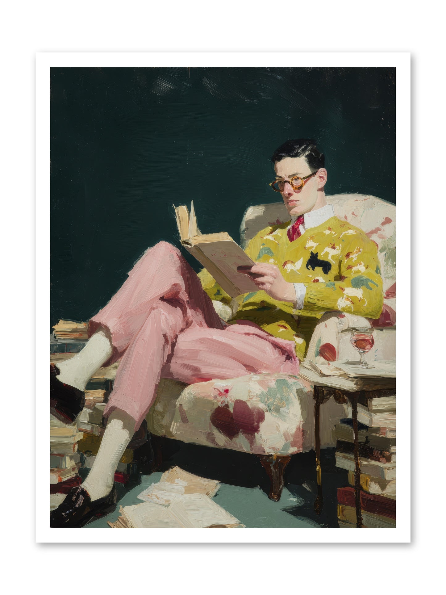 Tea with the Former Heiress -- Loose Canvas Print 24x32
