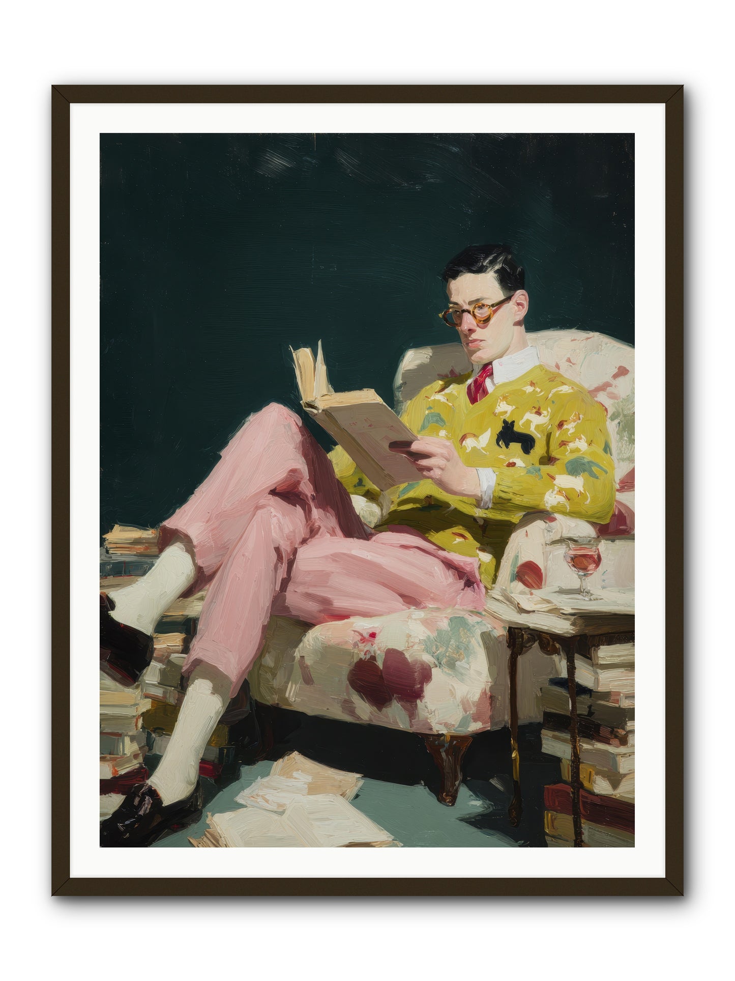 Tea with the Former Heiress -- Framed Print - Black 36x48