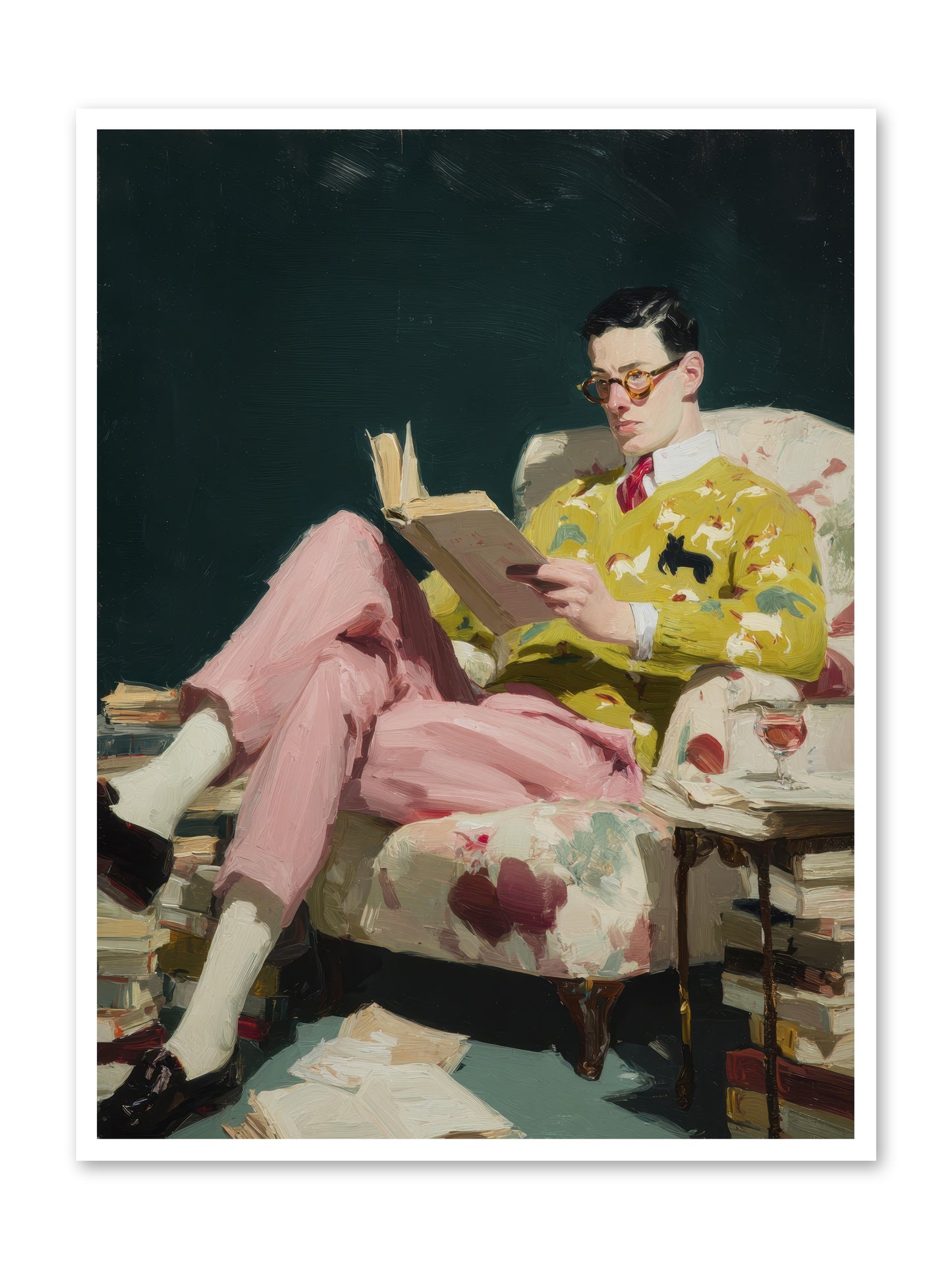 Tea with the Former Heiress -- Loose Canvas Print 36x48
