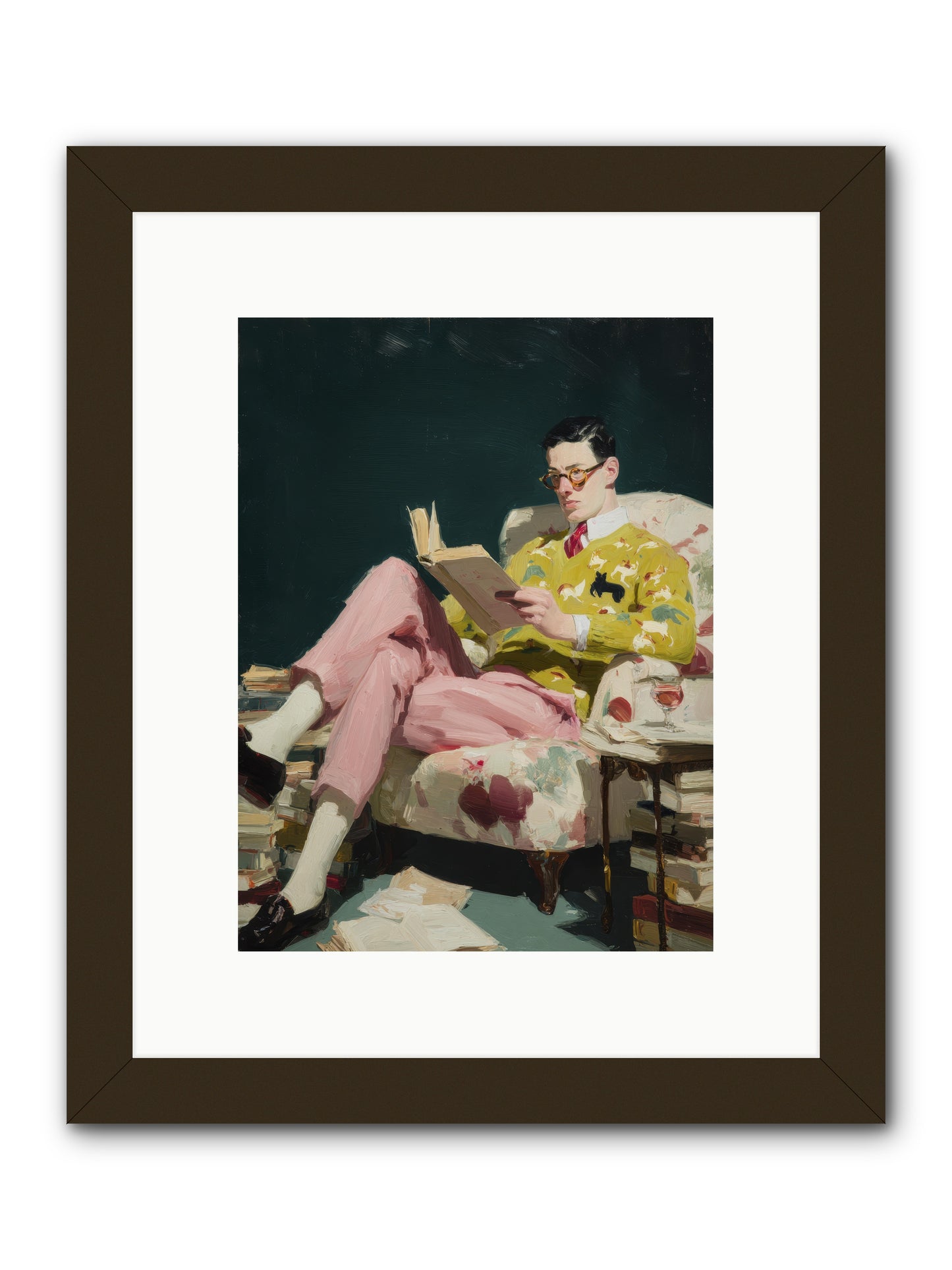 Tea with the Former Heiress -- Framed Print - Black 9x12